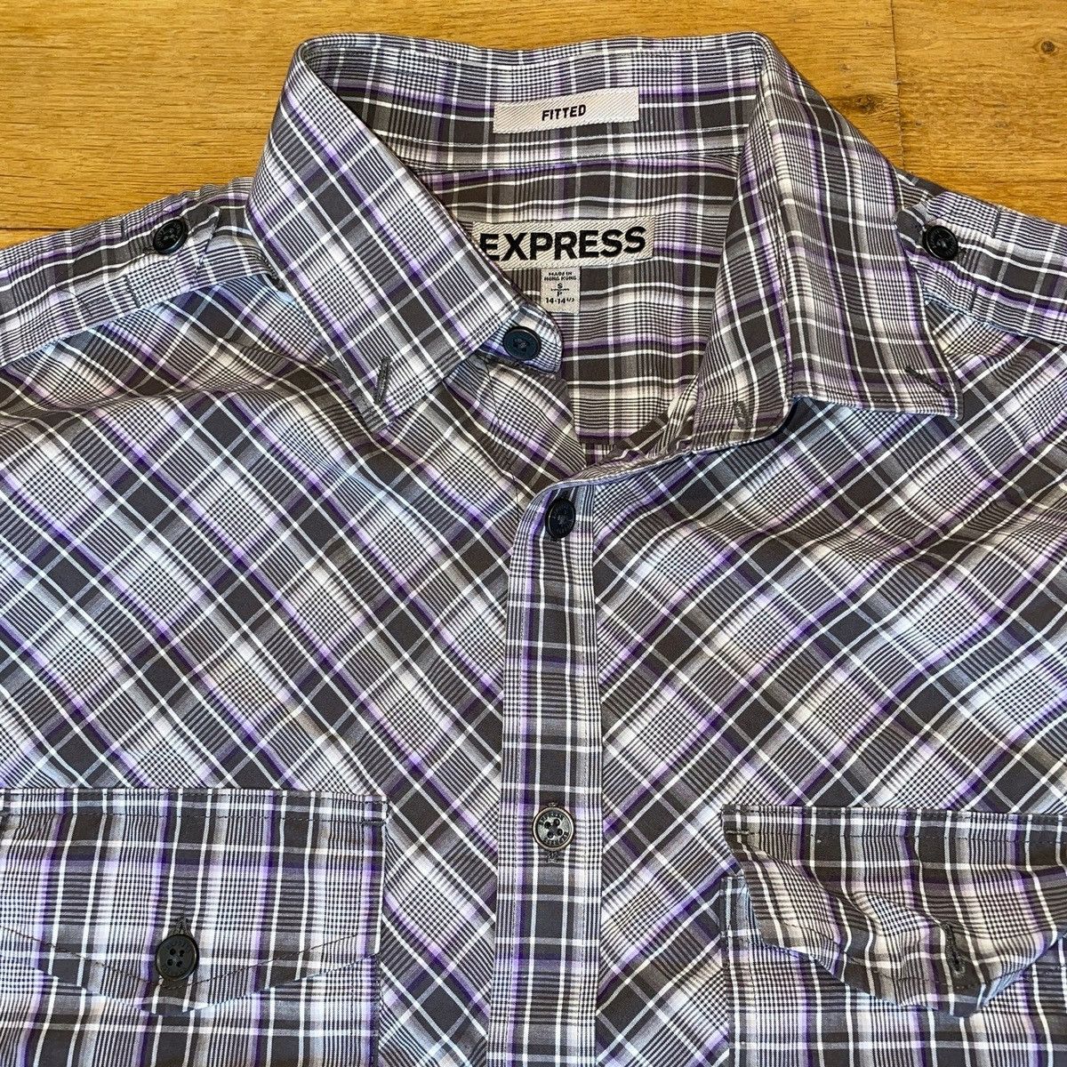Express × Vintage Express mens fashionable shirt plated size S vintage Size US S / EU 44-46 / 1 - 3 Thumbnail