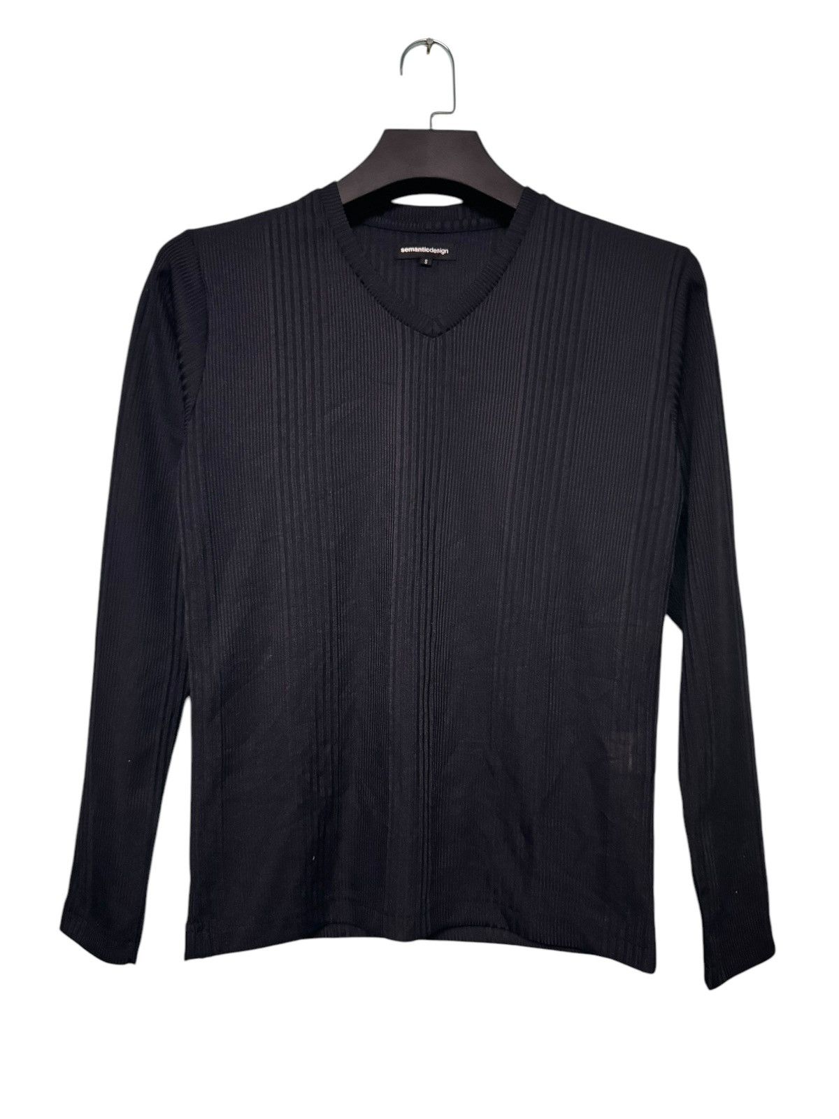 If Six Was Nine PUNK GOTHIC SEMANTIC DESIGN PLAIN V-NECK MESH KNIT L/S SHIRT Size US S / EU 44-46 / 1 - 1 Thumbnail