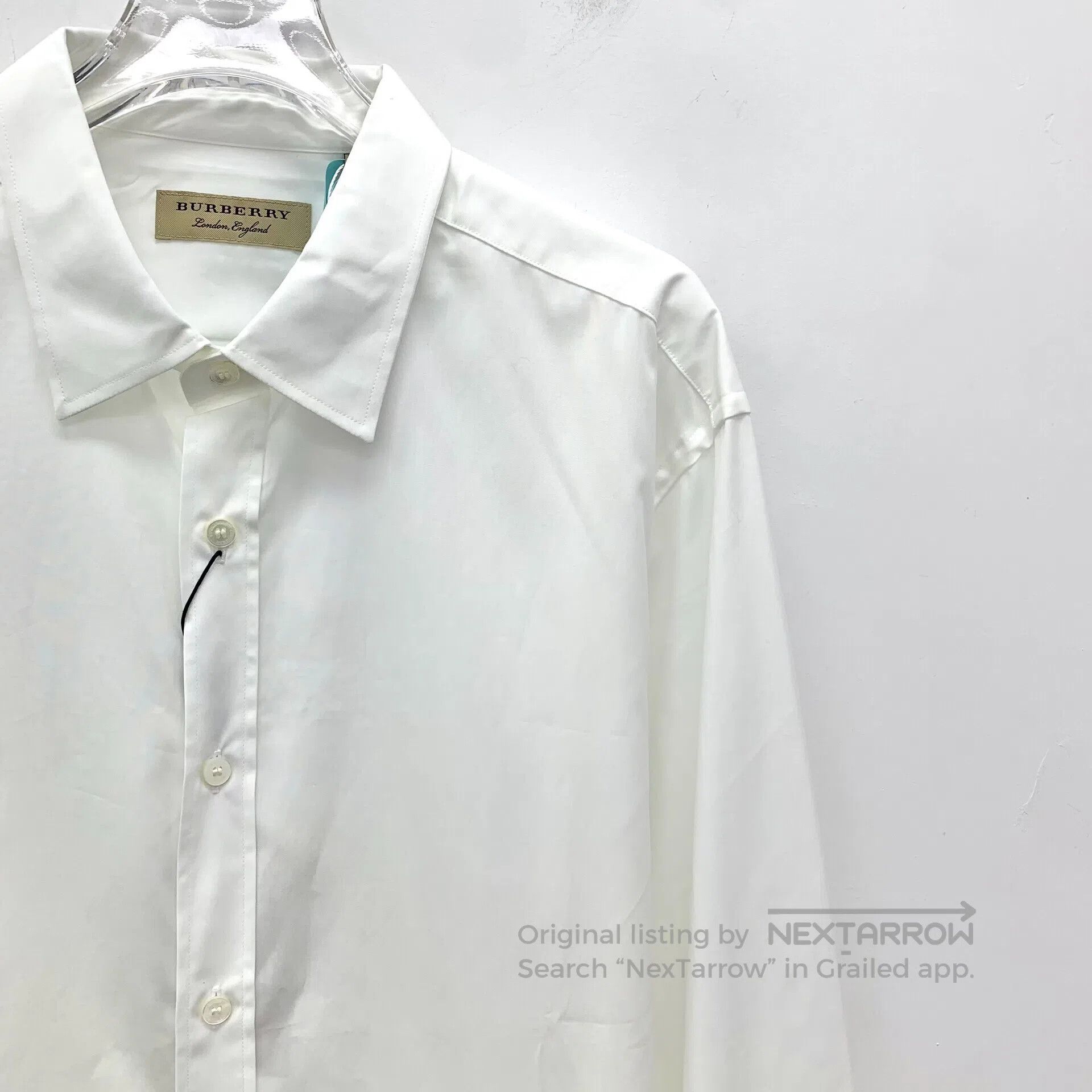 Burberry Burberry White Striped Cotton Collared Single-Breasted Lon Size US XL / EU 56 / 4 - 3 Thumbnail