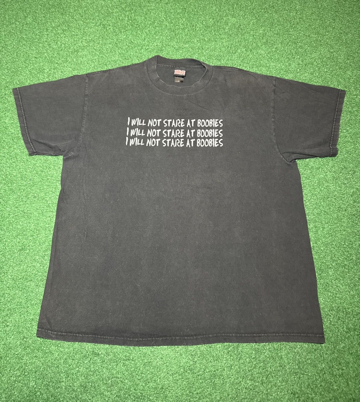 Vintage I Will Not Stare At Boobies Verbal Assault Y2K T Shirt XL Size US XL / EU 56 / 4 - 1 Thumbnail