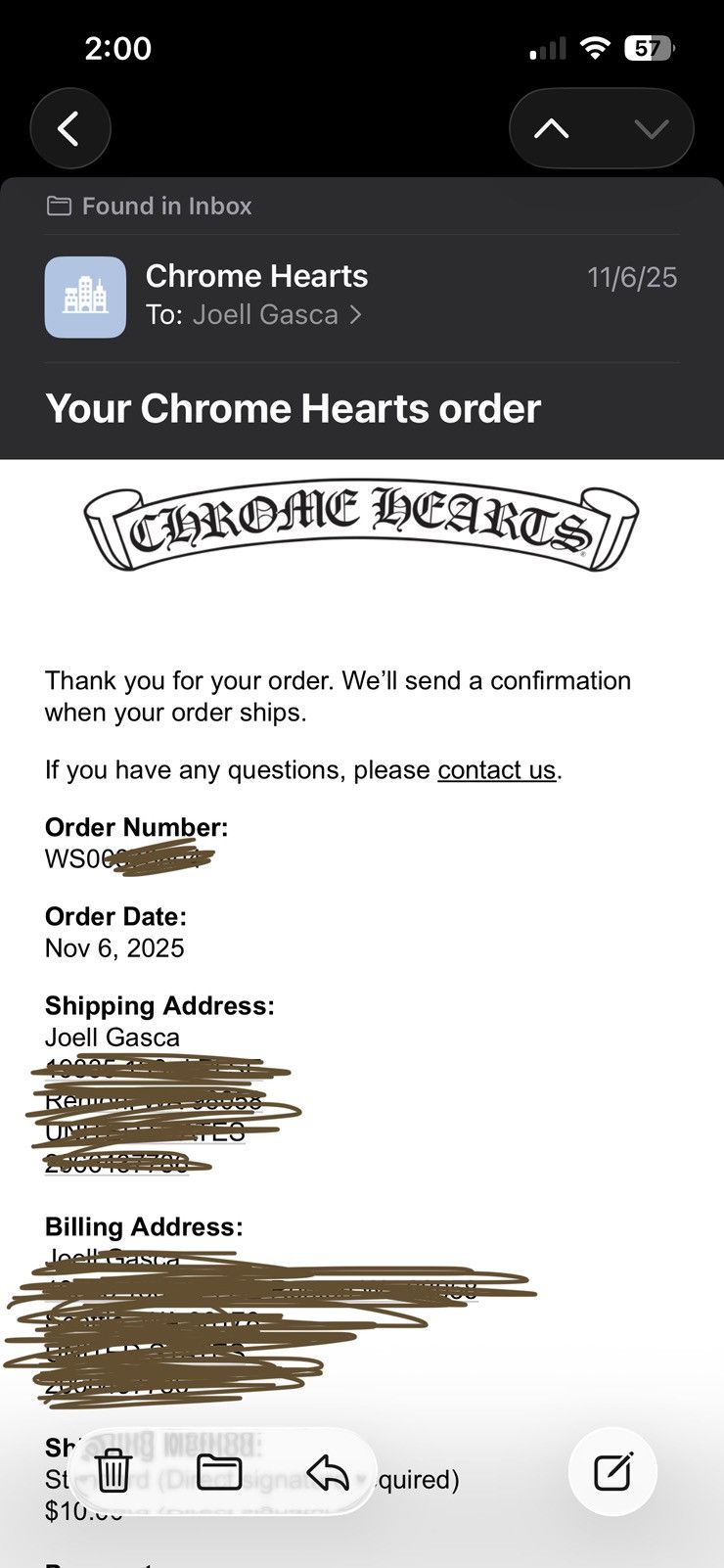 Chrome Hearts Silichrome Necklace Size ONE SIZE - 7 Thumbnail
