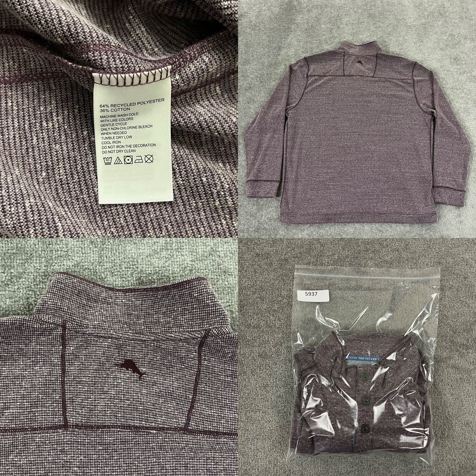 Tommy Bahama TOMMY BAHAMA Pullover Men Extra Large Salt Point Snap Mock Sweater Rum Berry NEW Size US XL / EU 56 / 4 - 8 Thumbnail