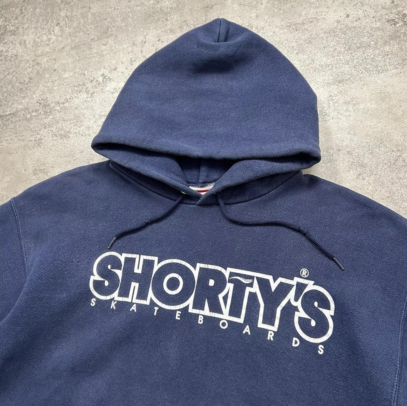 Shorty's Skateboards × Vintage SHORTY'S SKATEBOARDS LOGO SWEATSHIRT HOODIE NAVY BLUE SIZE M Size US M / EU 48-50 / 2 - 2 Thumbnail