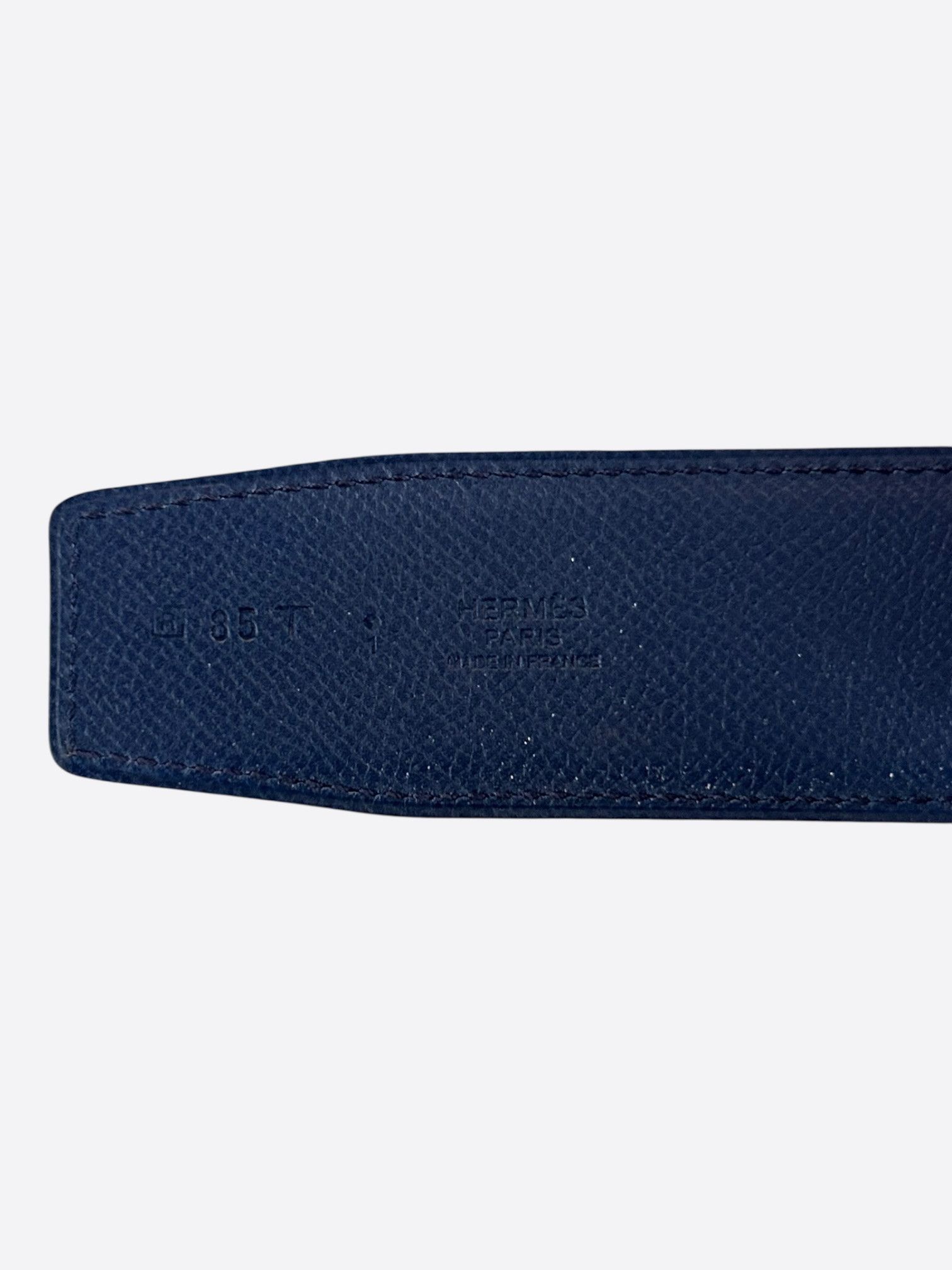 Hermes Hermes Navy & Blue Gold Constance Reversible Belt Size 30 - 3 Thumbnail