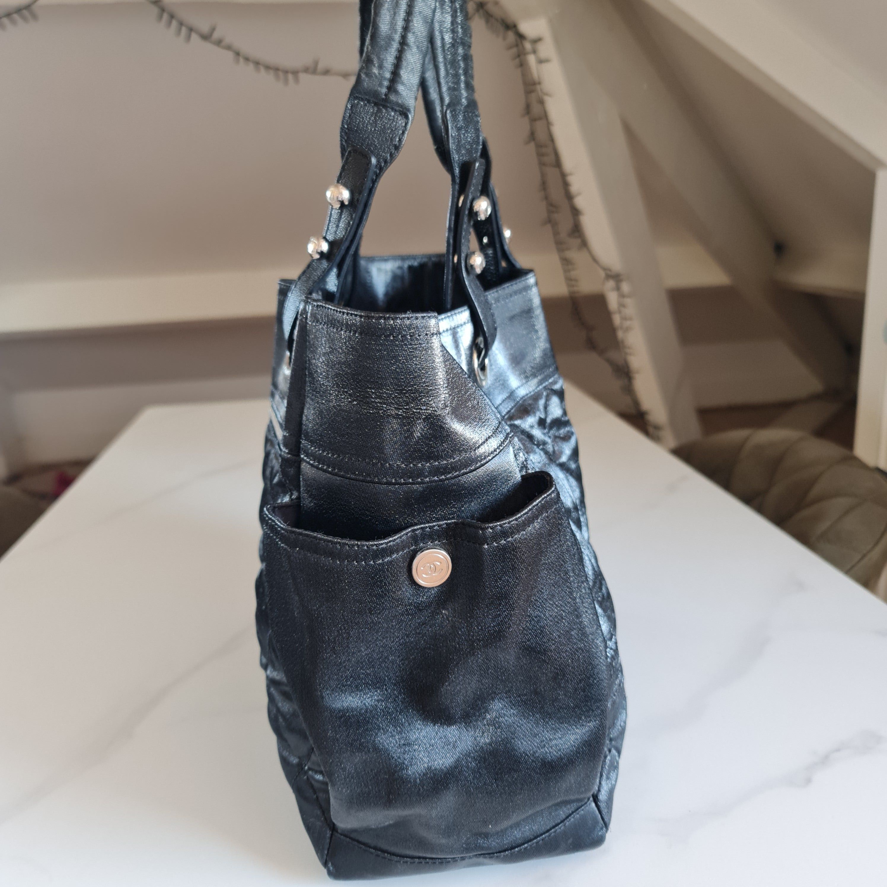 Chanel Chanel Black Fabric Biarritz Tote Bag Size ONE SIZE - 6 Thumbnail