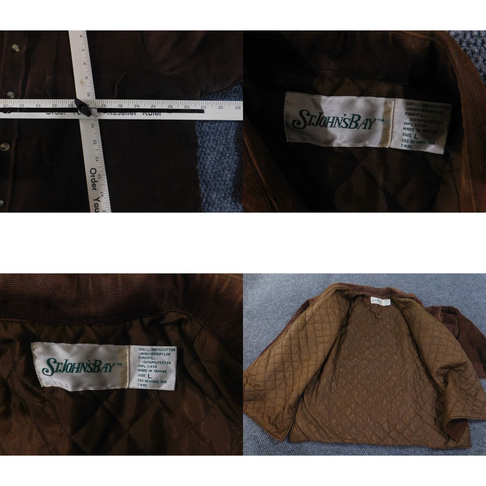 Vintage VINTAGE St Johns Bay Jacket Mens Large Corduroy Quilted Lined Shirt Coat 90s Size US L / EU 52-54 / 3 - 8 Thumbnail