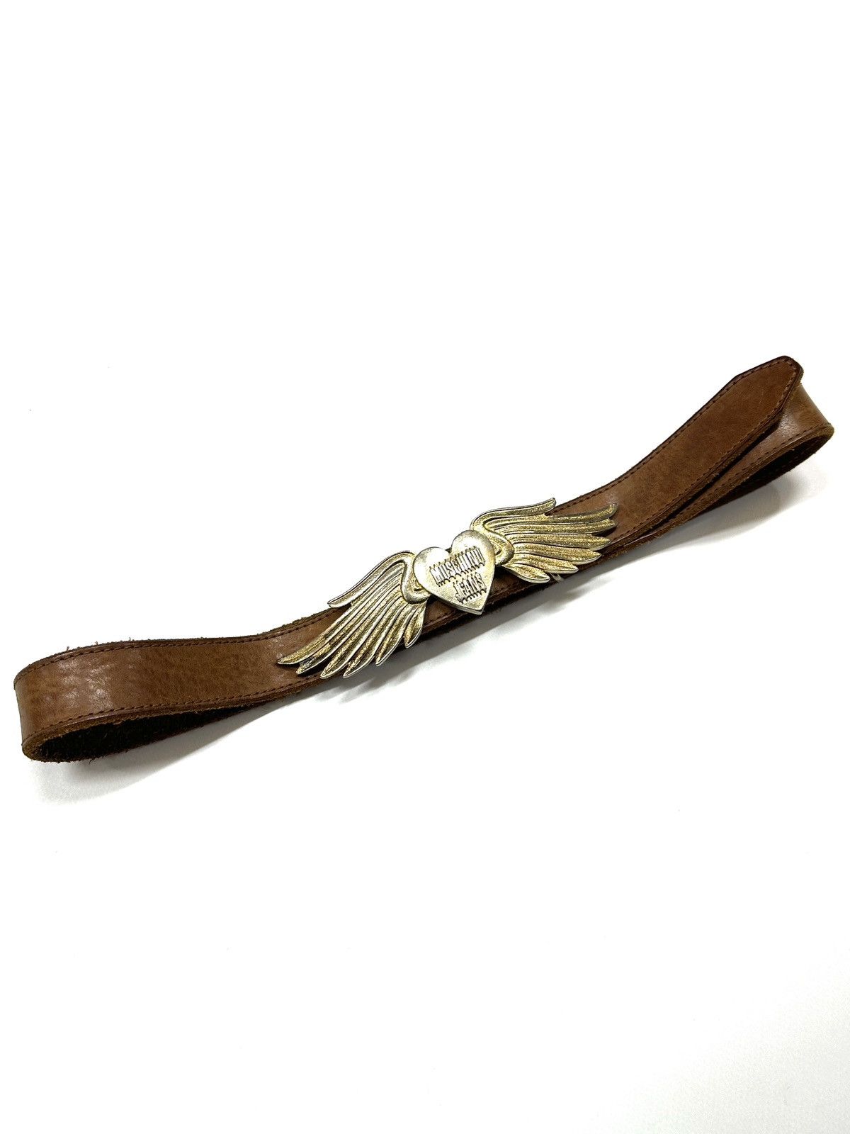 Moschino Moschino Logo Angel's wings Leather Belt 90s Size ONE SIZE - 2 Thumbnail