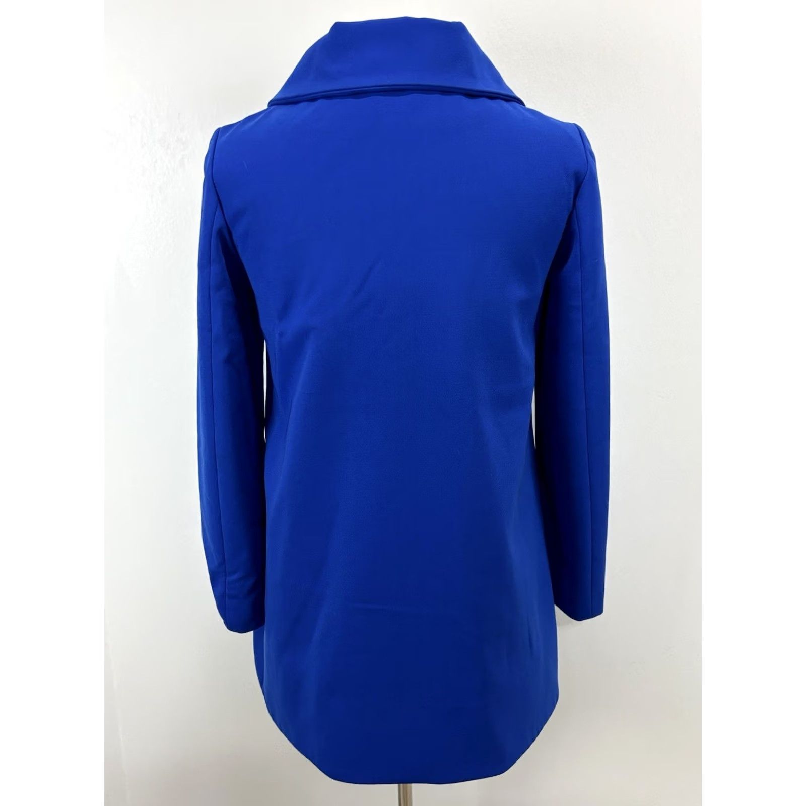 Ann Taylor Ann Taylor Jacket Women’s PS Petite Blue Lined Classic A-line Retro Mid-Length Long Sleeve Button Snap --------------- Size S / US 4 / IT 40 - 3 Thumbnail