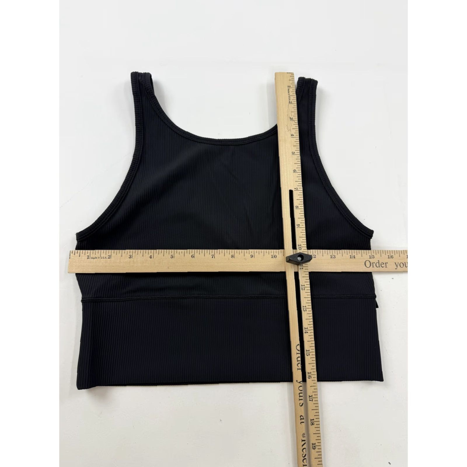 Lululemon Lululemon Sports Bra Womens M Black Ribbed Longline V Neck Yoga Gym Top Size M / US 6-8 / IT 42-44 - 5 Thumbnail