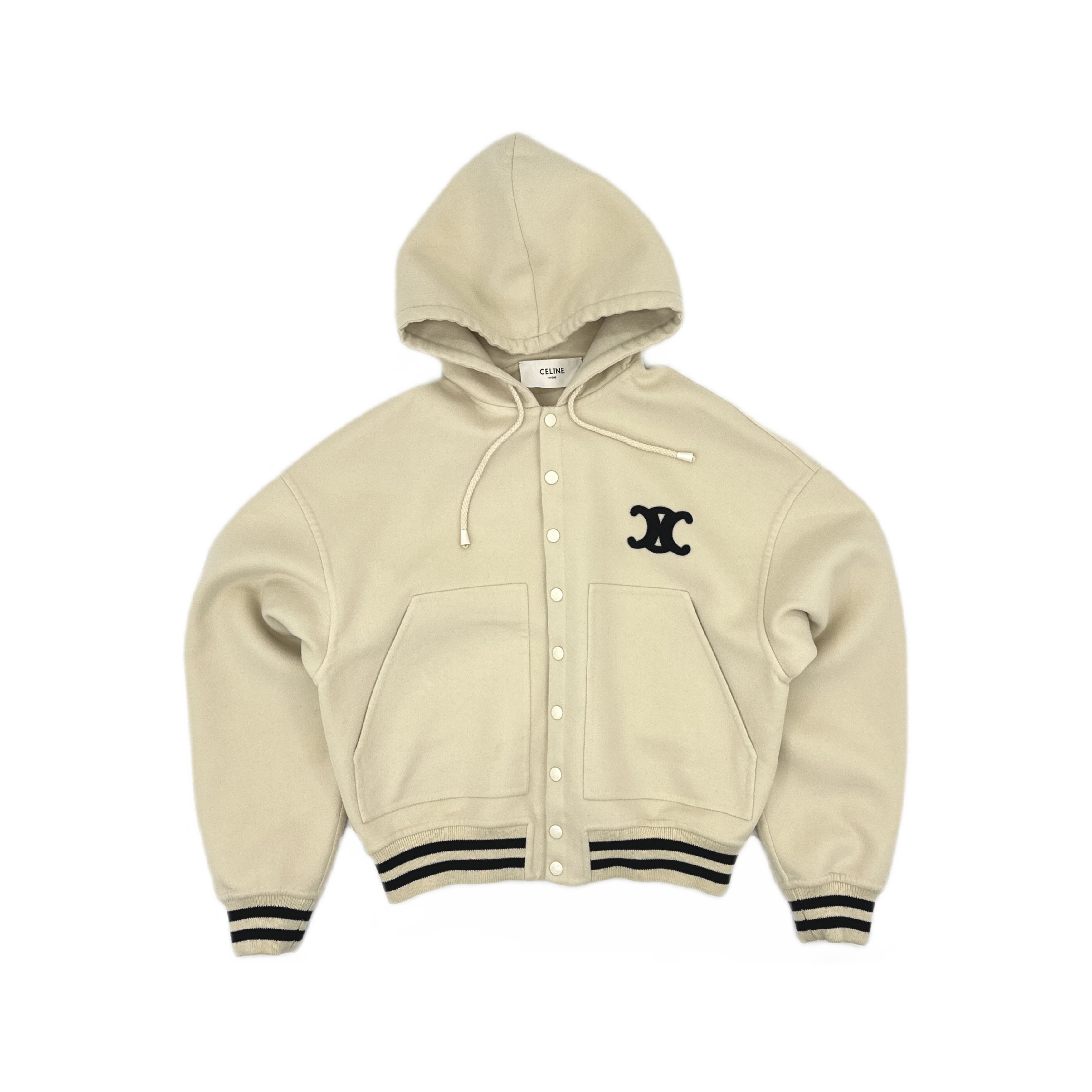 Celine CELINE Triomphe Logo Hooded Jacket Beige Size 40 Size M / US 6-8 / IT 42-44 - 1 Thumbnail