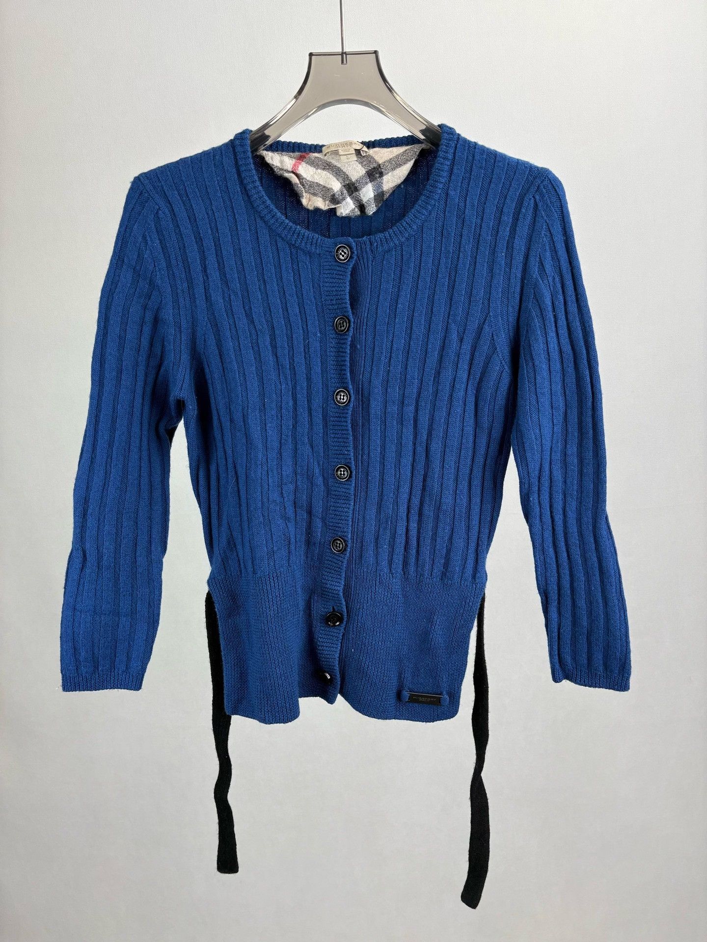 Burberry Burberry Blue Wool Cardigan Size US L / EU 52-54 / 3 - 1 Thumbnail