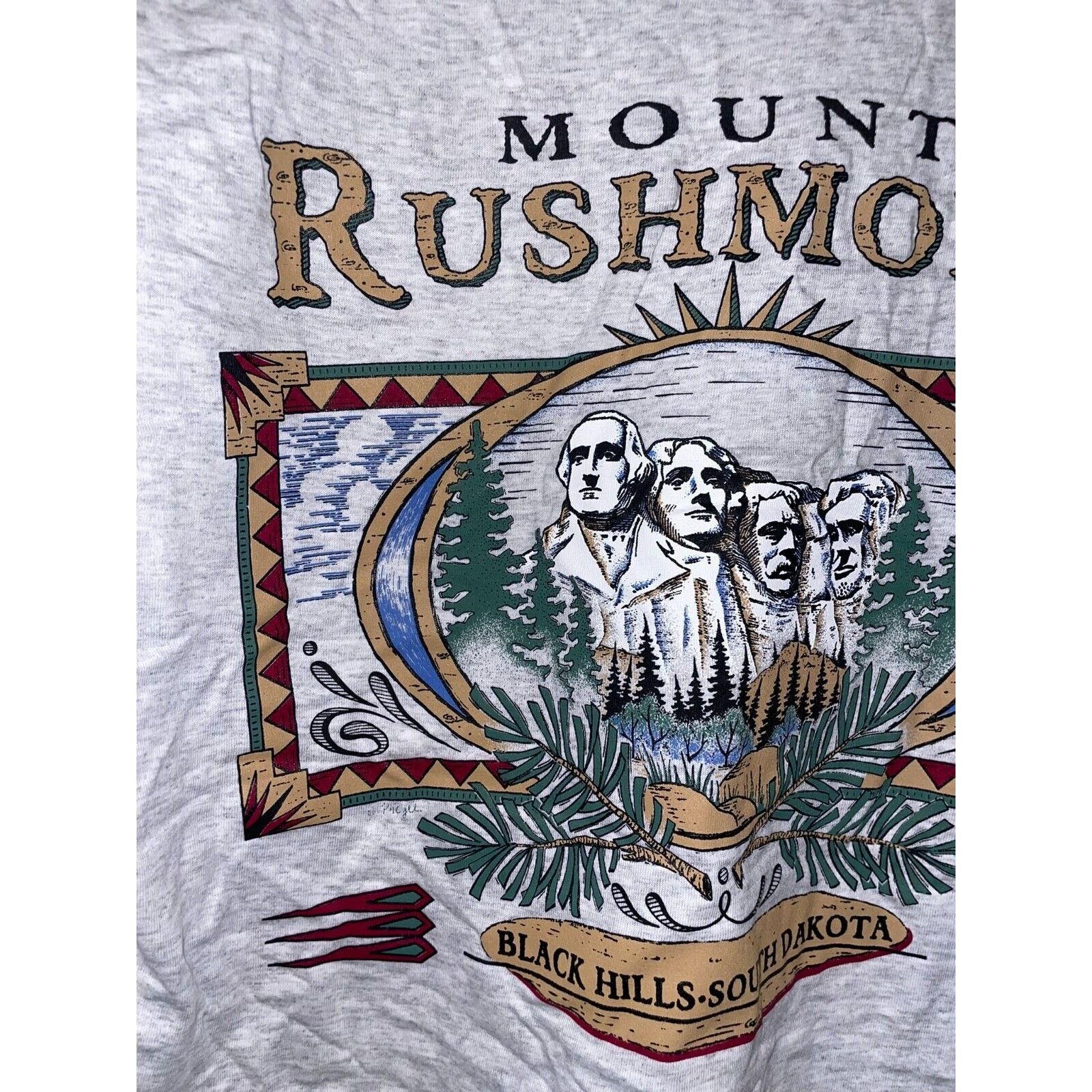 Signal Sport Vintage Yellowstone Shirt Mount Rushmore Gray Shirt Large Size US L / EU 52-54 / 3 - 12 Thumbnail