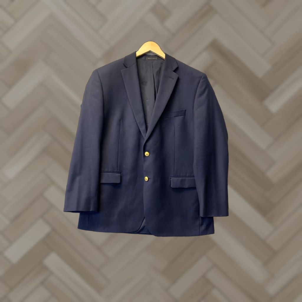 Polo Ralph Lauren VINTAGE Polo Ralph Lauren Blazer Men Size 42 Wool Navy Gold Buttons 90s Business Classic Size US XL / EU 56 / 4 - 1 Thumbnail