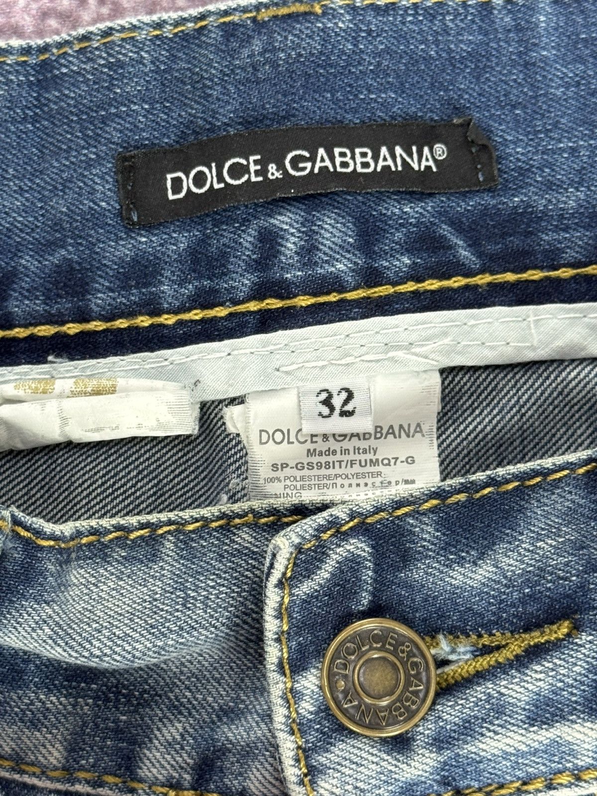 Dolce & Gabbana D&G Dolce & Gabbana Y2K Ribbed Denim Faded Jeans Size 32" / US 10 / IT 46 - 11 Thumbnail