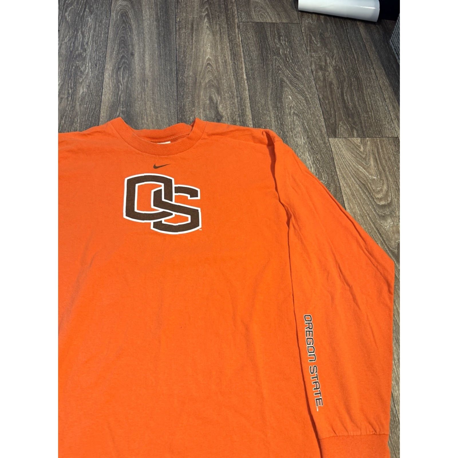 Nike VINTAGE Nike OSU Beavers Long Sleeve T-Shirt Check Center Orange L Men Size US L / EU 52-54 / 3 - 2 Thumbnail