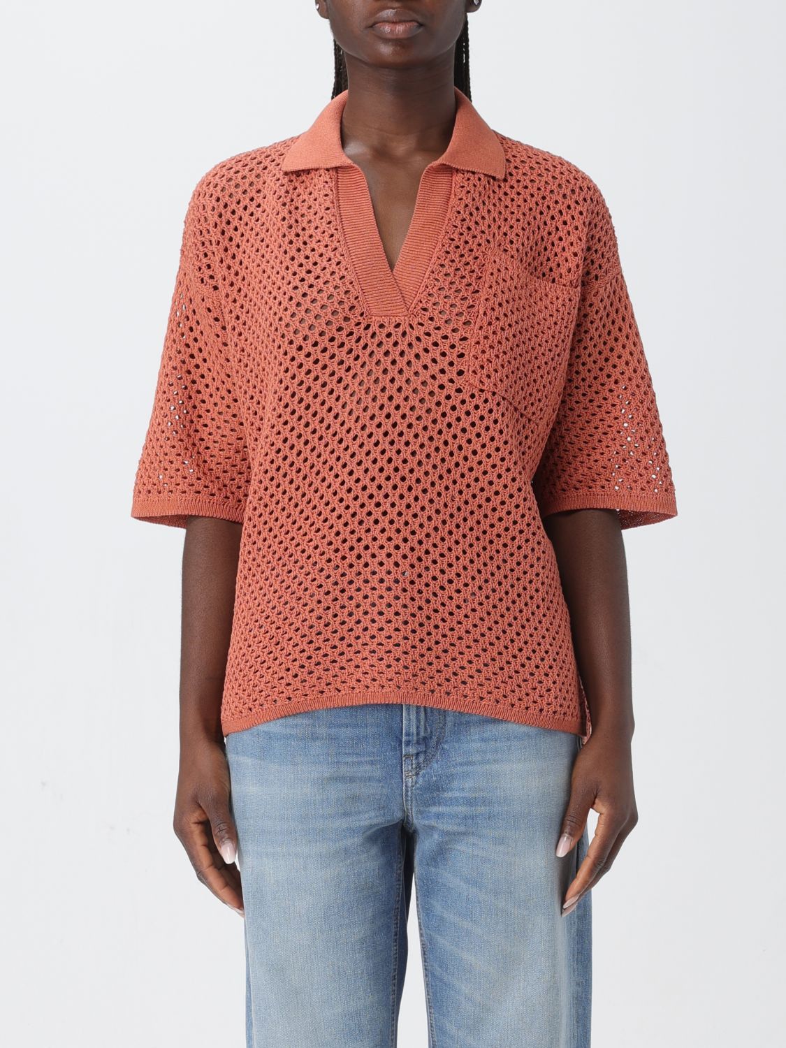 image of Brunello Cucinelli Sweater Woman Coral, Women's (Size Medium)