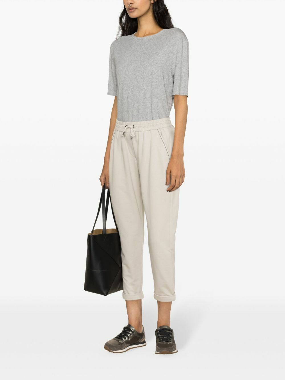 Brunello Cucinelli o1y0725 Sweatpant in Beige Size 26" / US 2 / IT 38 - 2 Thumbnail