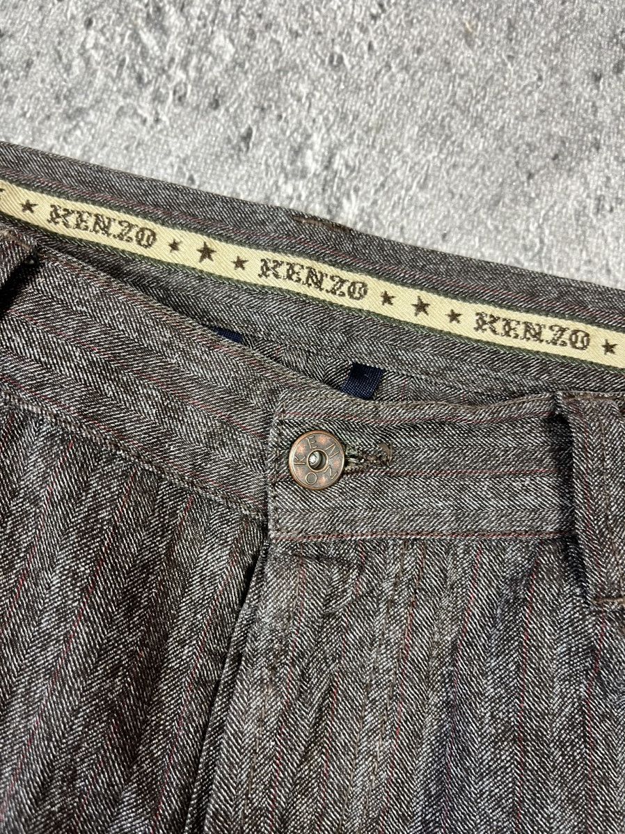 Kenzo × Vintage Kenzo Homme - Vintage Stripes Brown Pants Regular Fit 34 Size US 34 / EU 50 - 7 Thumbnail
