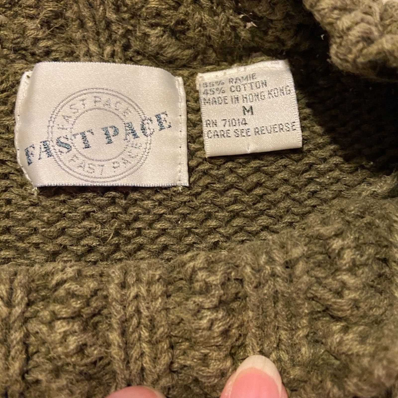 Other Fast Pace Chunky knit Olive Green Sweater Size M / US 6-8 / IT 42-44 - 2 Thumbnail