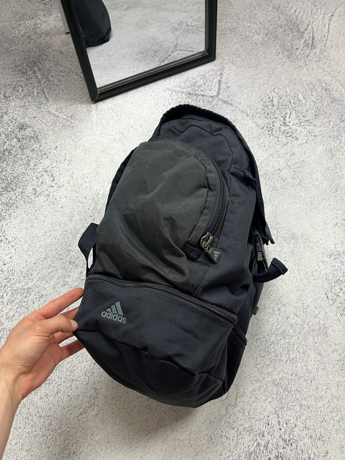 Adidas Vintage Adidas 00’s Y2K Logo Backpack Streetwear Hype Rare Size ONE SIZE - 13 Thumbnail