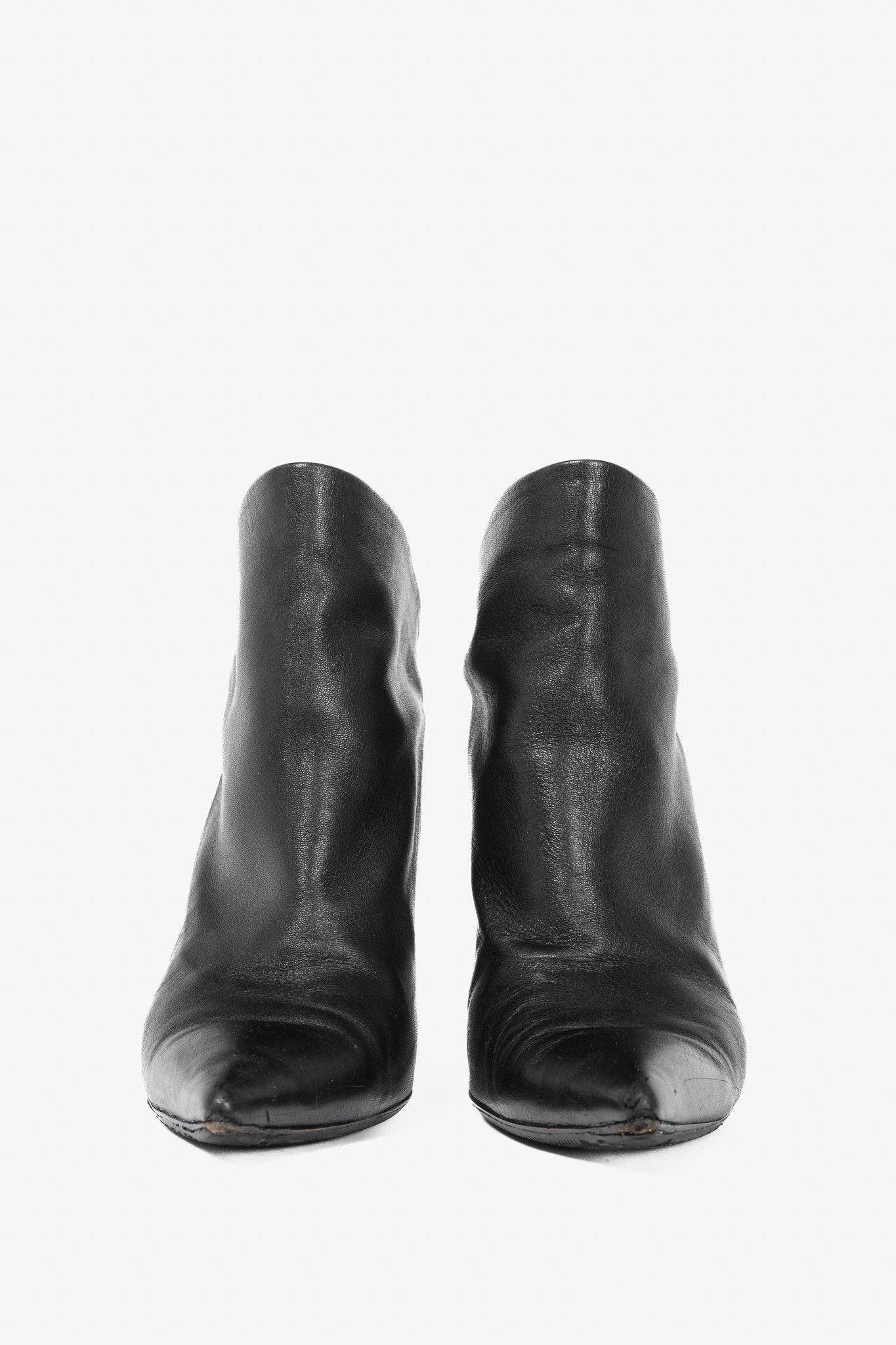 Balenciaga Balenciaga Black Leather Pointed-Toe Wedge Mules Size US 8.5 / IT 38.5 - 2 Thumbnail