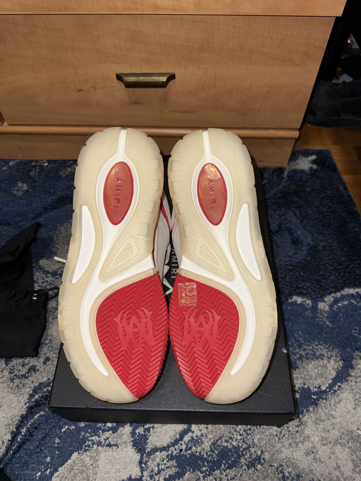 Amiri 2023 Amiri MA-1 Low Top Sneakers in White/Red Size US 10 / EU 43 - 9 Thumbnail
