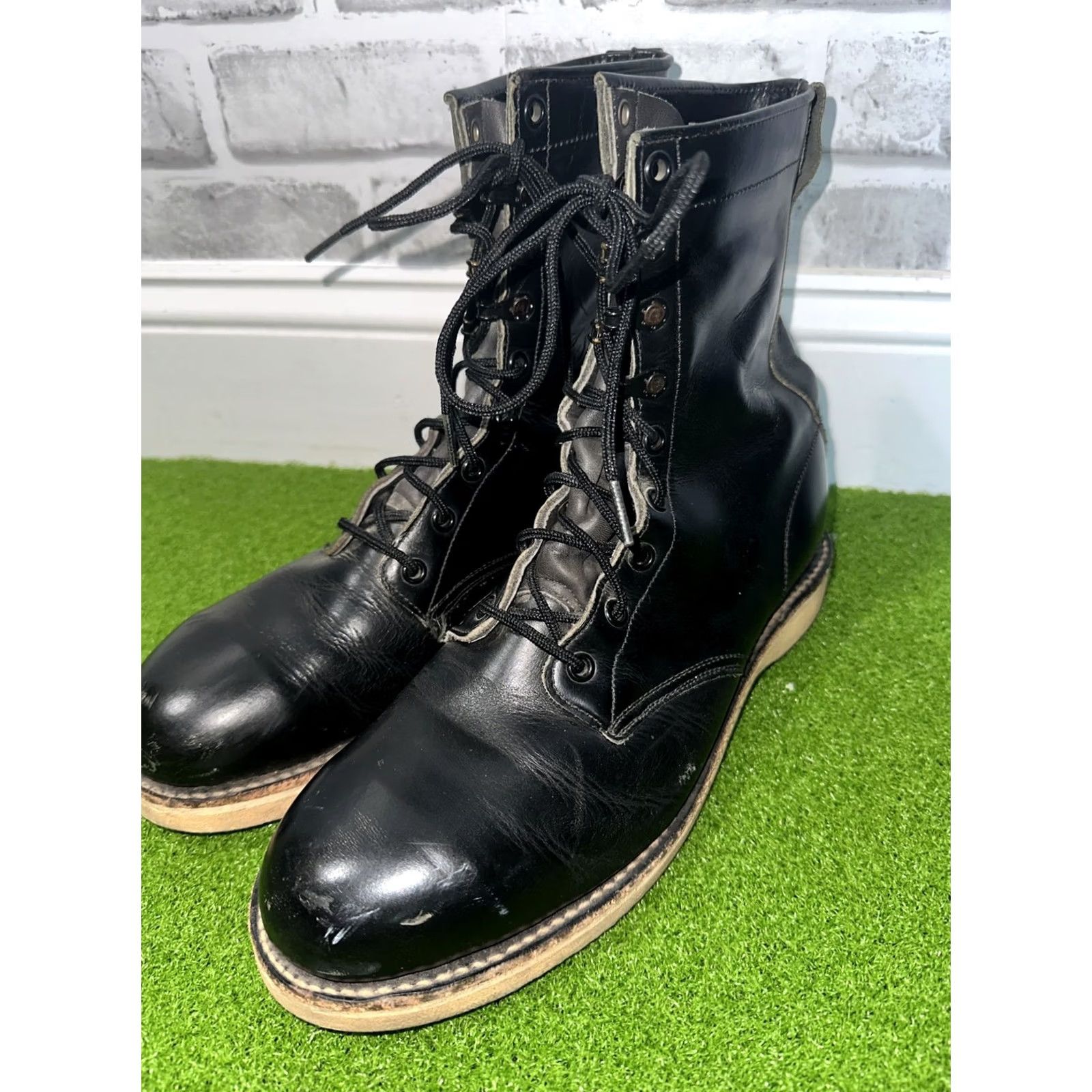 Vibram VTG 1975 Vibram Boots Mens 8.5D Black Military Combat Steel Toe Silvato Size US 9 / EU 42 - 3 Thumbnail