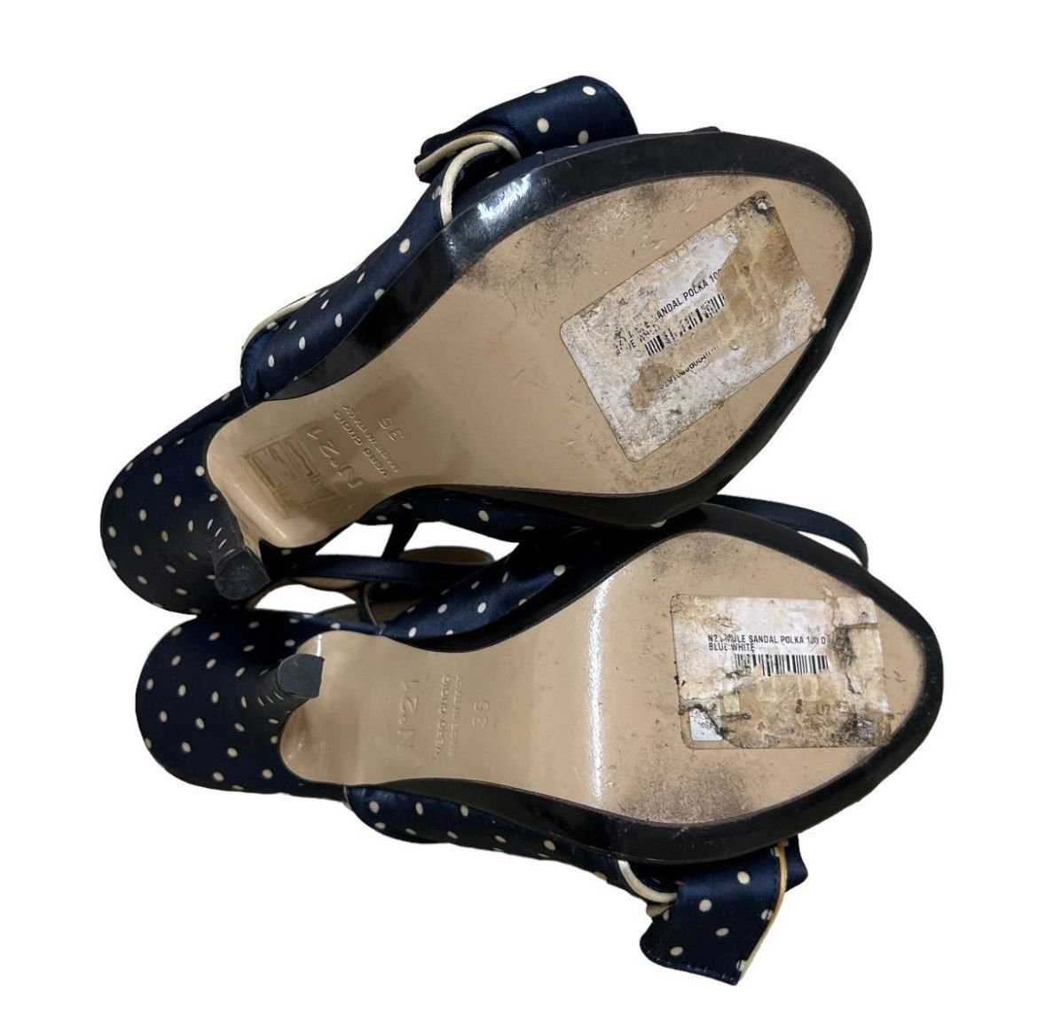 N21 N21 navy and white polka dots heels Size US 5 / IT 35 - 5 Thumbnail