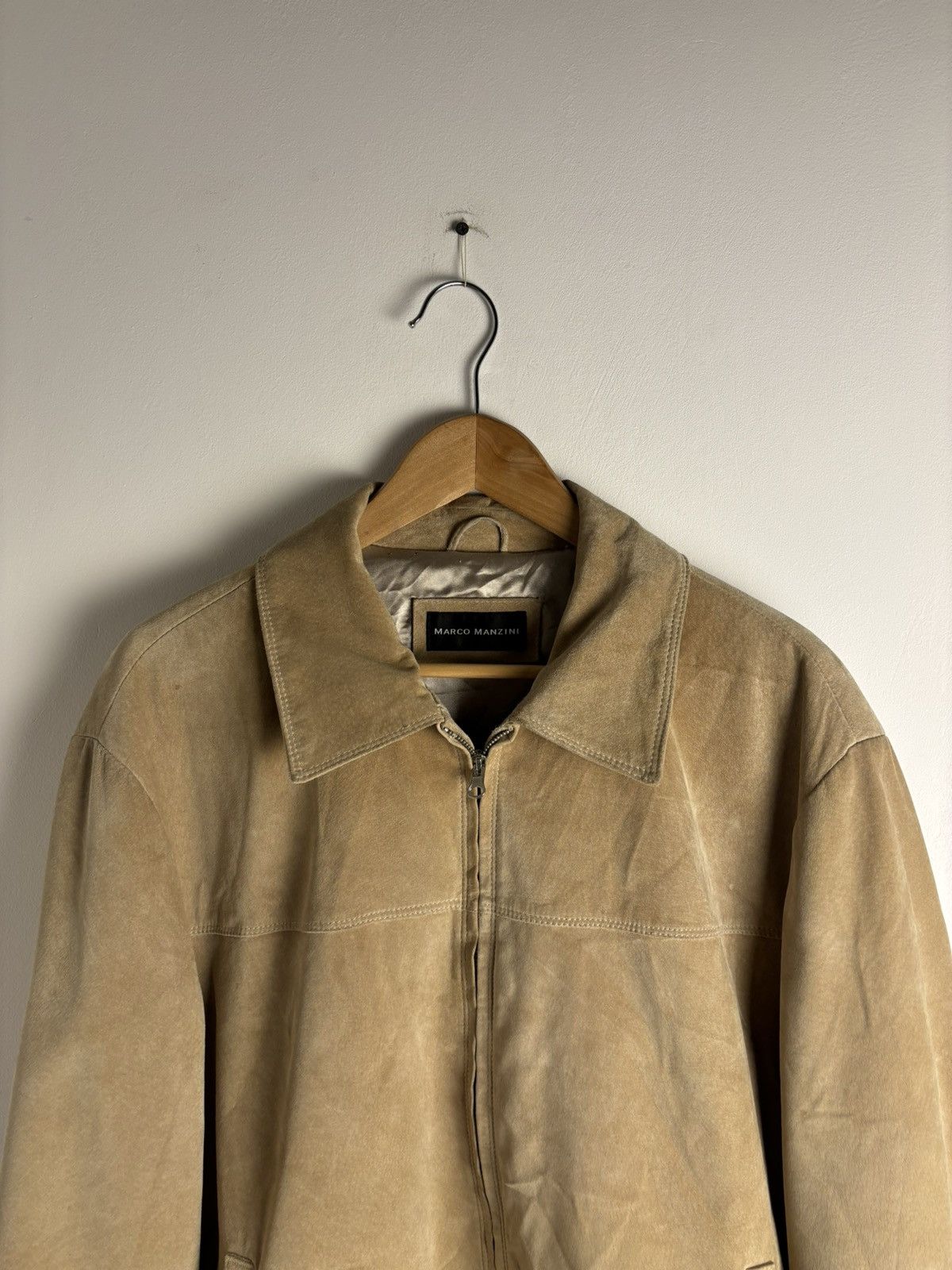 Vintage Vintage Suede Marco Manzini Beigee Zip Jacket Size US L / EU 52-54 / 3 - 2 Thumbnail