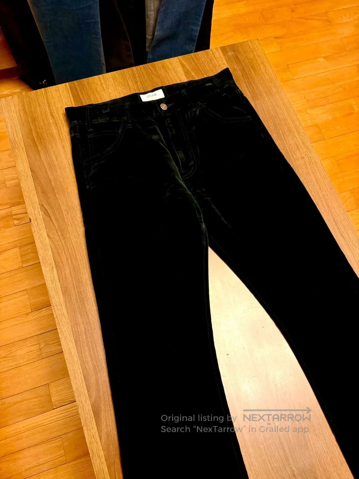 Celine celine black velvet flared trousers. Size US 29 - 2 Thumbnail