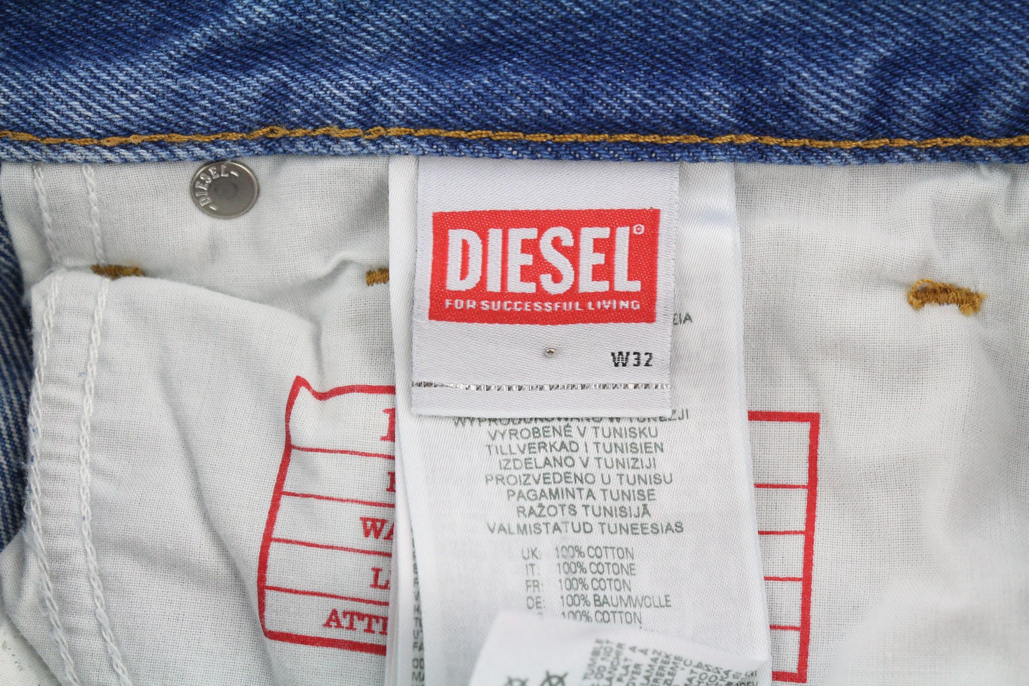 Diesel 1995 007F5 W32 Slim Straight Washed Blue Jeans 40226 Size US 32 / EU 48 - 10 Thumbnail