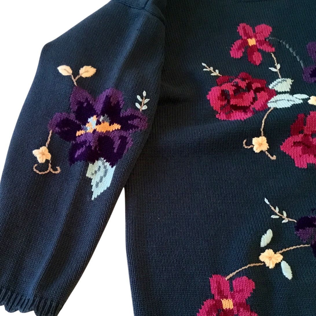 Northern Reflections Northern Reflections Sweater Forest Green Violets Medium Size M / US 6-8 / IT 42-44 - 4 Thumbnail