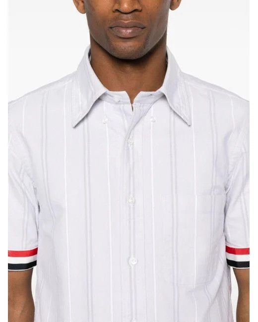 Thom Browne o1s22i1n1224 Oxford Cotton Shirt in Grey Size US S / EU 44-46 / 1 - 4 Thumbnail