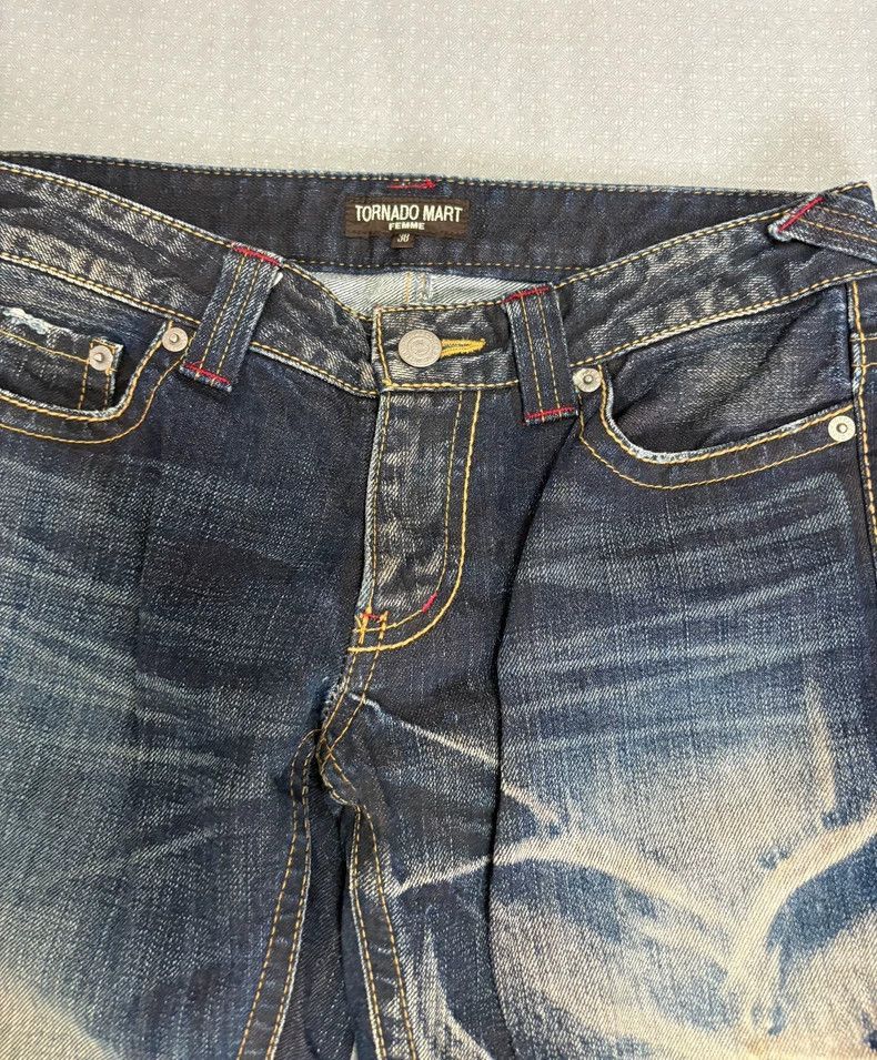 Yohji Yamamoto Vintage Tornado Mart Flared Denim Jeans-2506 Size 28" / US 6 / IT 42 - 6 Thumbnail