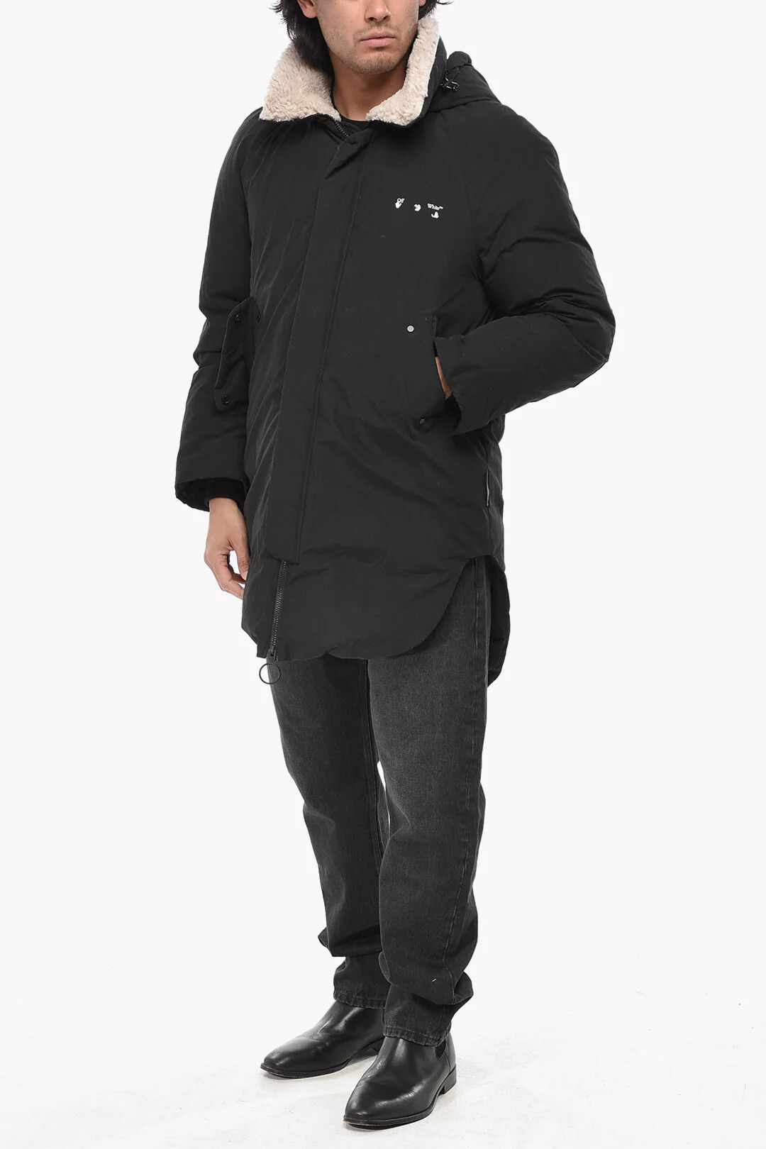 Off-White og1mm0426 Padded Cotton-Blend Parka in Black Size US M / EU 48-50 / 2 - 4 Thumbnail