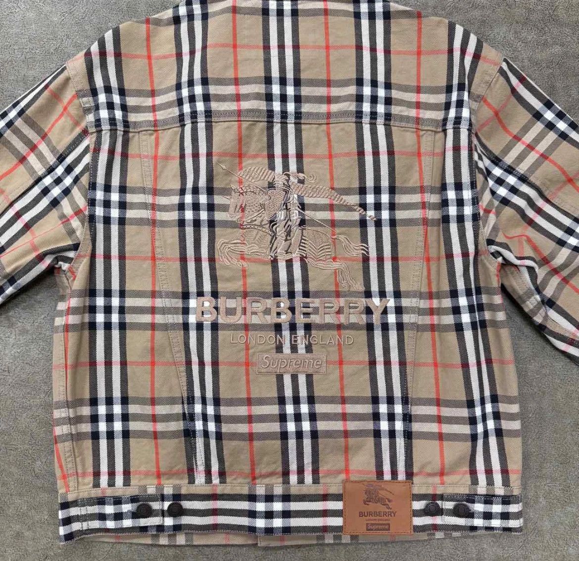 Burberry × Supreme Supreme Burberry Denim Tracker Jacket "Beige" Size US S / EU 44-46 / 1 - 6 Thumbnail