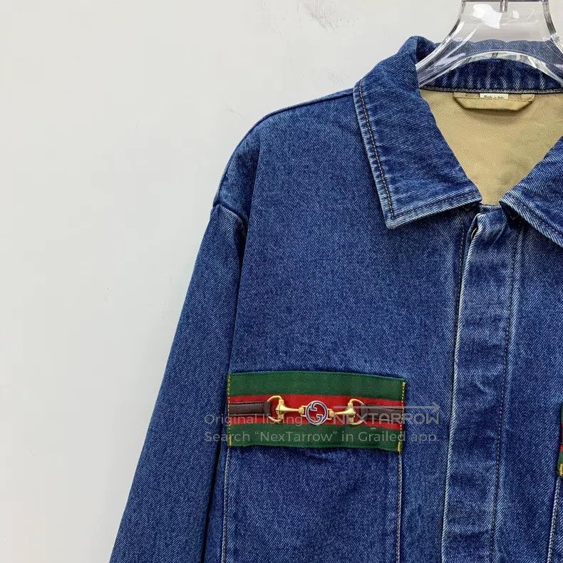 Gucci Gucci Dark blue horse buckle cotton lapel single-breasted Size US S / EU 44-46 / 1 - 3 Thumbnail