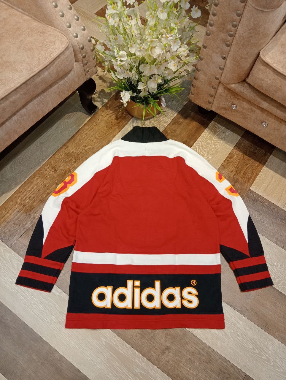 Adidas VINTAGE ADIDAS TREFOIL BIG LOGO BLEND SWEATSHIRT Size US L / EU 52-54 / 3 - 12 Thumbnail