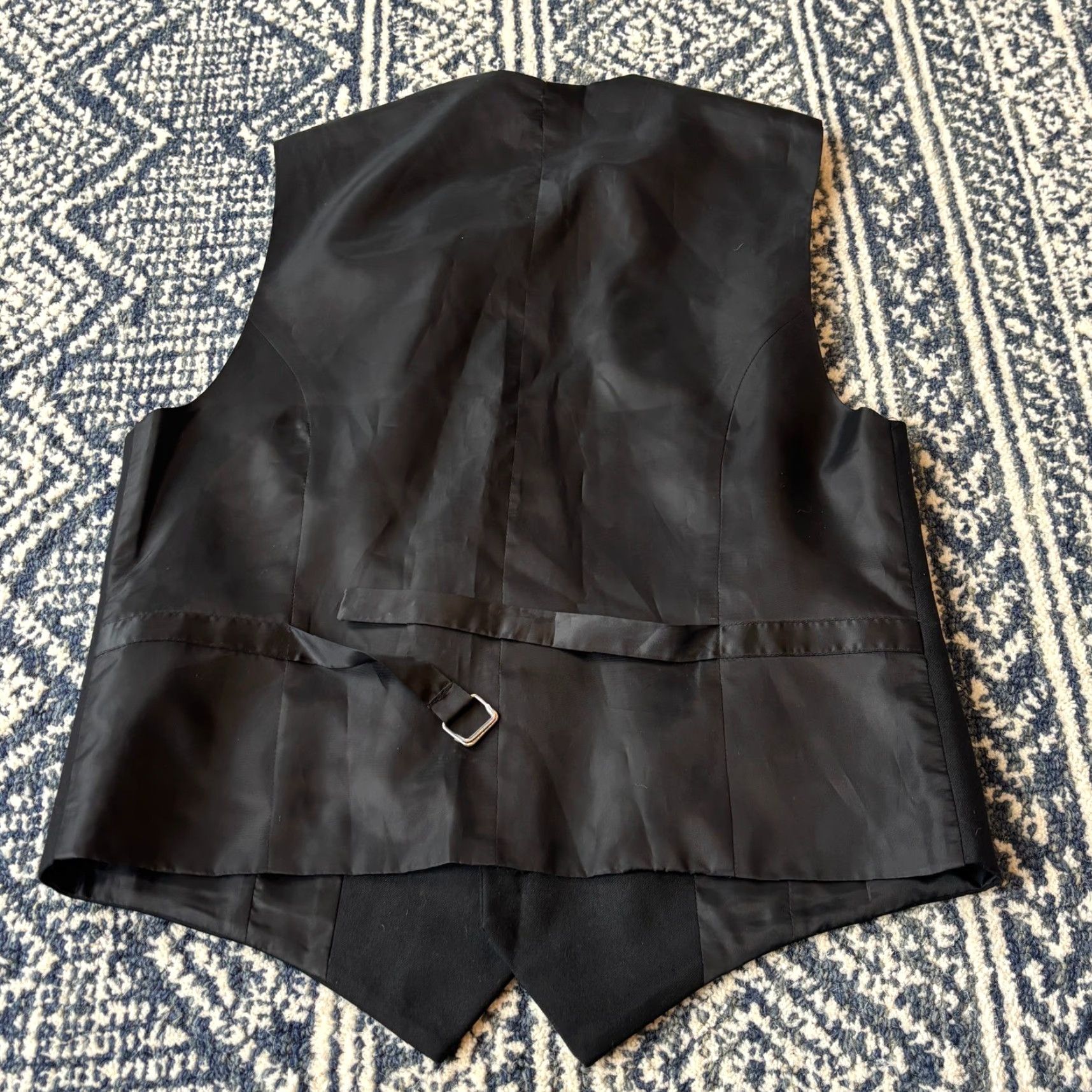 United Colors Of Benetton VEST United Colors of Benetton Mens US38 Black Wool V Neck 5 Button Vest Size US XXS / EU 40 - 7 Thumbnail