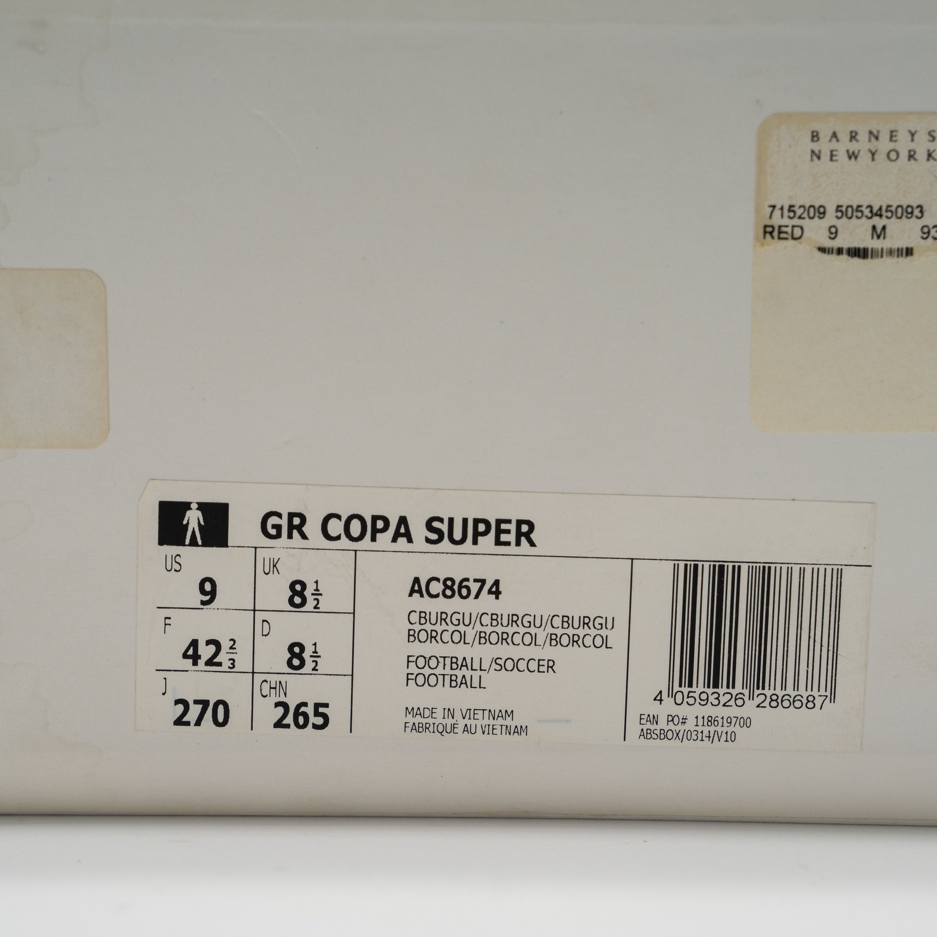 Adidas 9 - adidas Gosha Rubchinskiy Copa Burgundy AC8674 Size US 9 / EU 42 - 12 Thumbnail