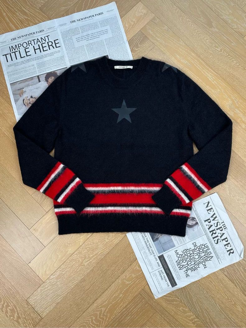 Givenchy Givenchy Angora Wool and Mohair Color-blocked Star Pattern Size US M / EU 48-50 / 2 - 1 Thumbnail