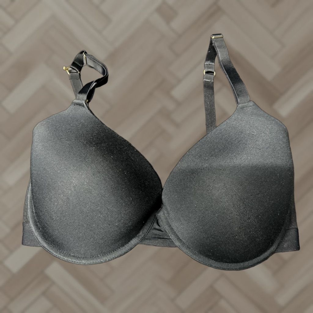Vintage Lively Bra 34DDD Black Plunge Satin Wireless Lightly Lined DDD Cup Women's 34 Band 34 Size ONE SIZE - 1 Thumbnail