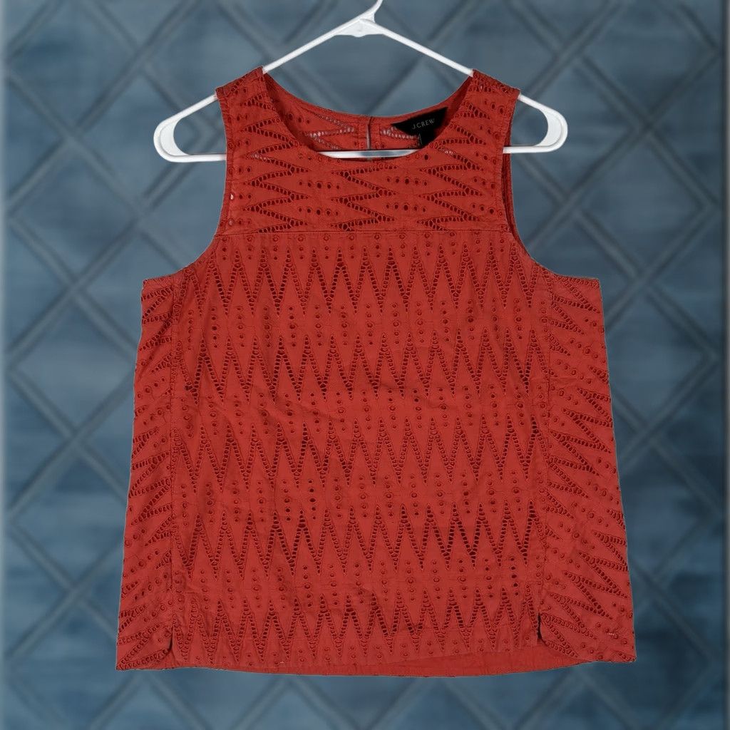 J.Crew J.CREW Sleeveless Casual Top Womens Size 8 Orange Pleated Tanktop Summer Beach Tunic Shirt Size M / US 6-8 / IT 42-44 - 1 Thumbnail