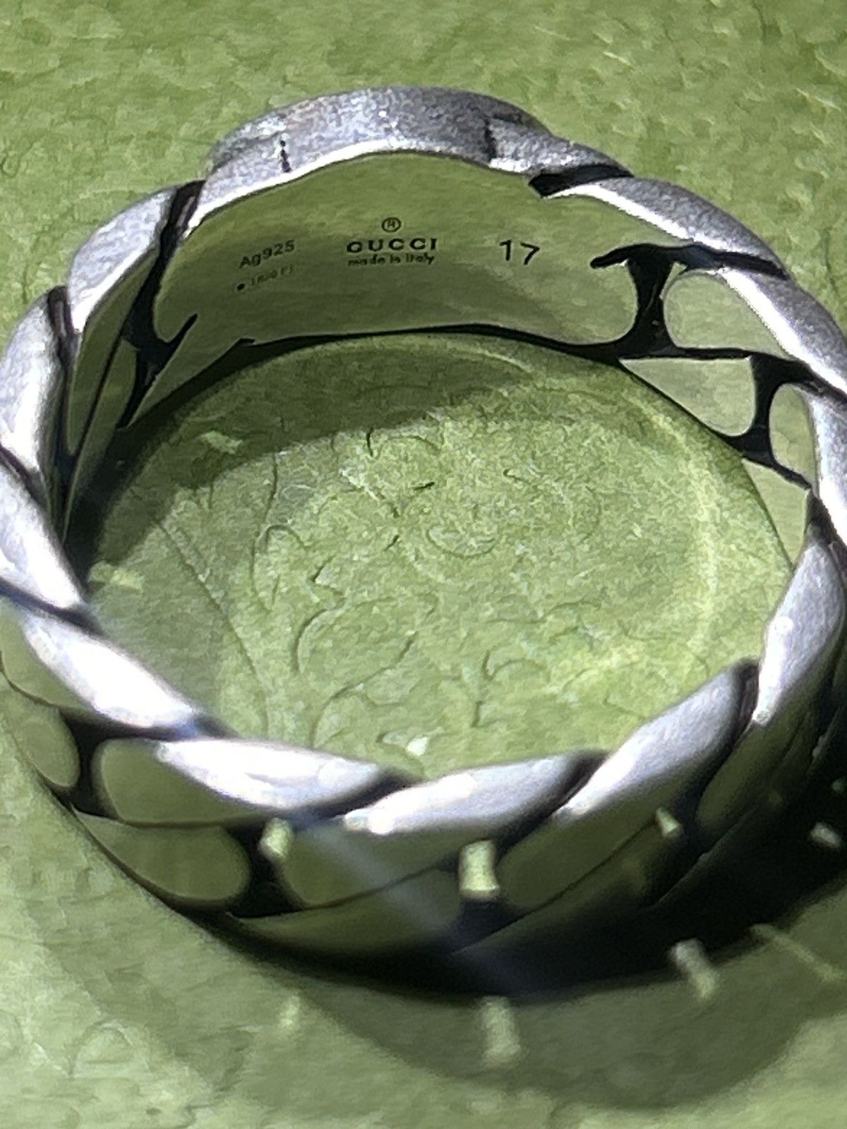 Gucci Gucci Sterling Silver Interlocking Curb Chain Ring Size ONE SIZE - 3 Thumbnail