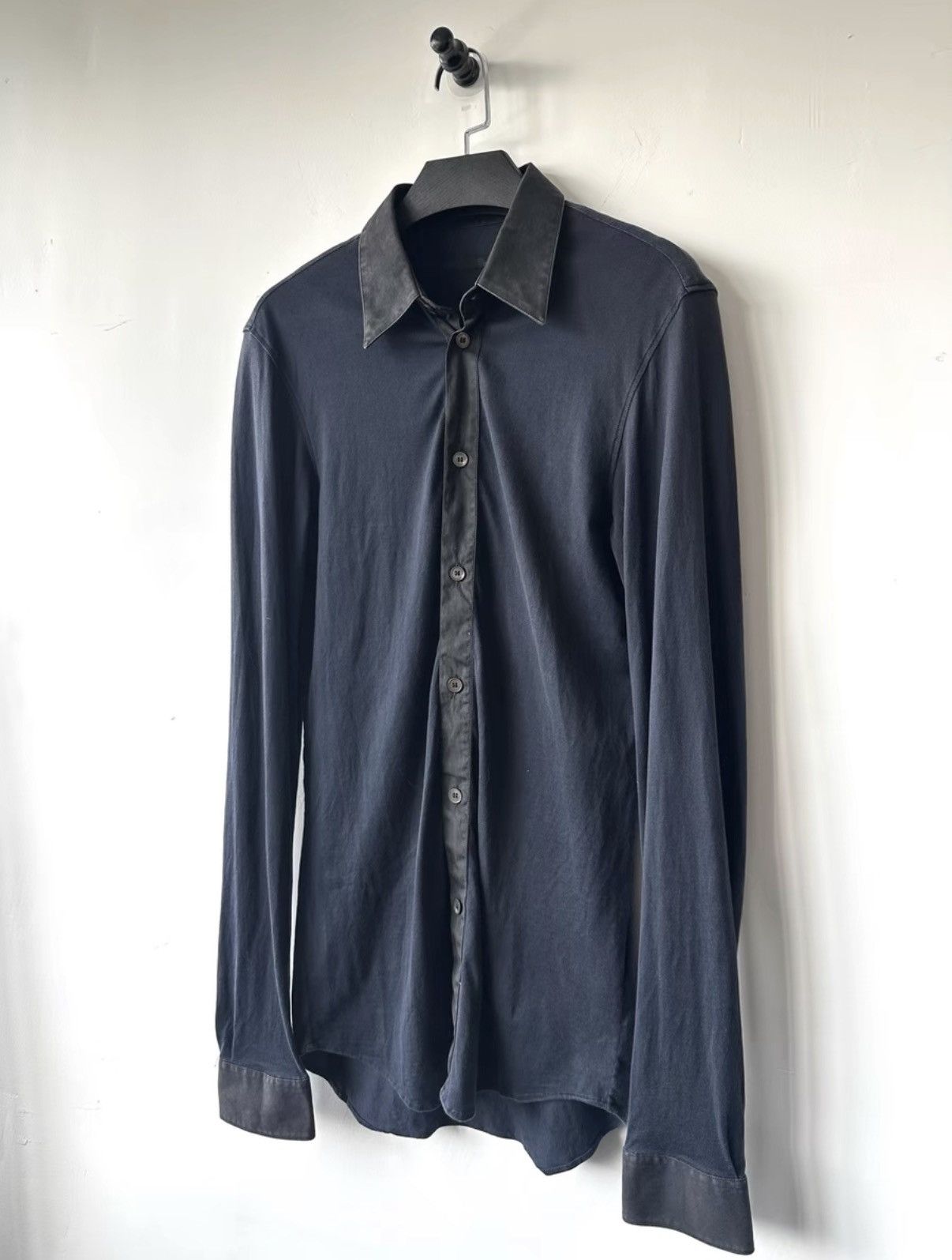 Helmut Lang Helmut Lang vintage mixed media panel shirt K7 Size US XXS / EU 40 - 2 Thumbnail