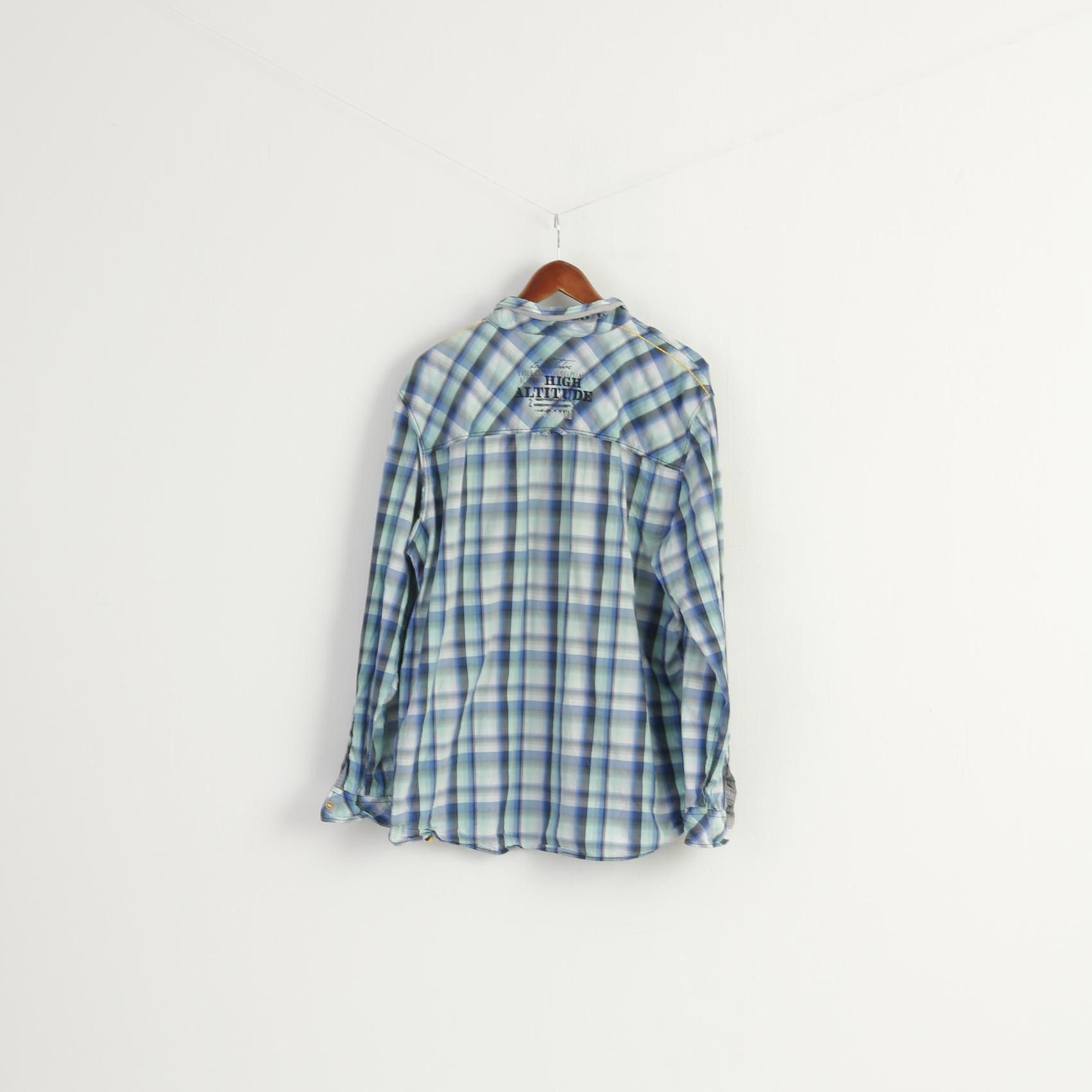 Camp David Camp David Men XXL Casual Shirt Blue Check 7790 Size US XXL / EU 58 / 5 - 8 Thumbnail