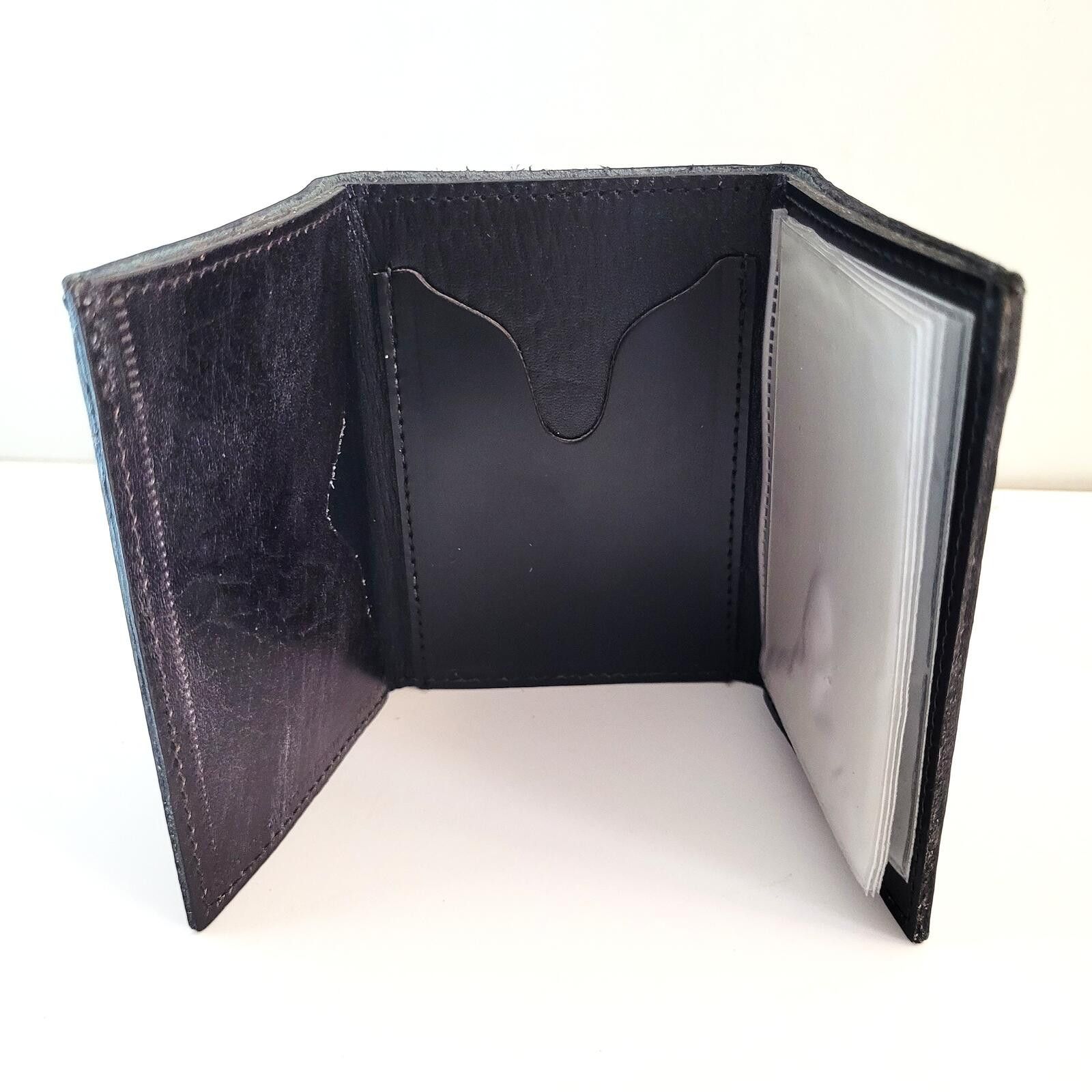 Other Genuine Leather Tri-Fold Wallet Black & Gray Marbled Finish Size ONE SIZE - 2 Thumbnail