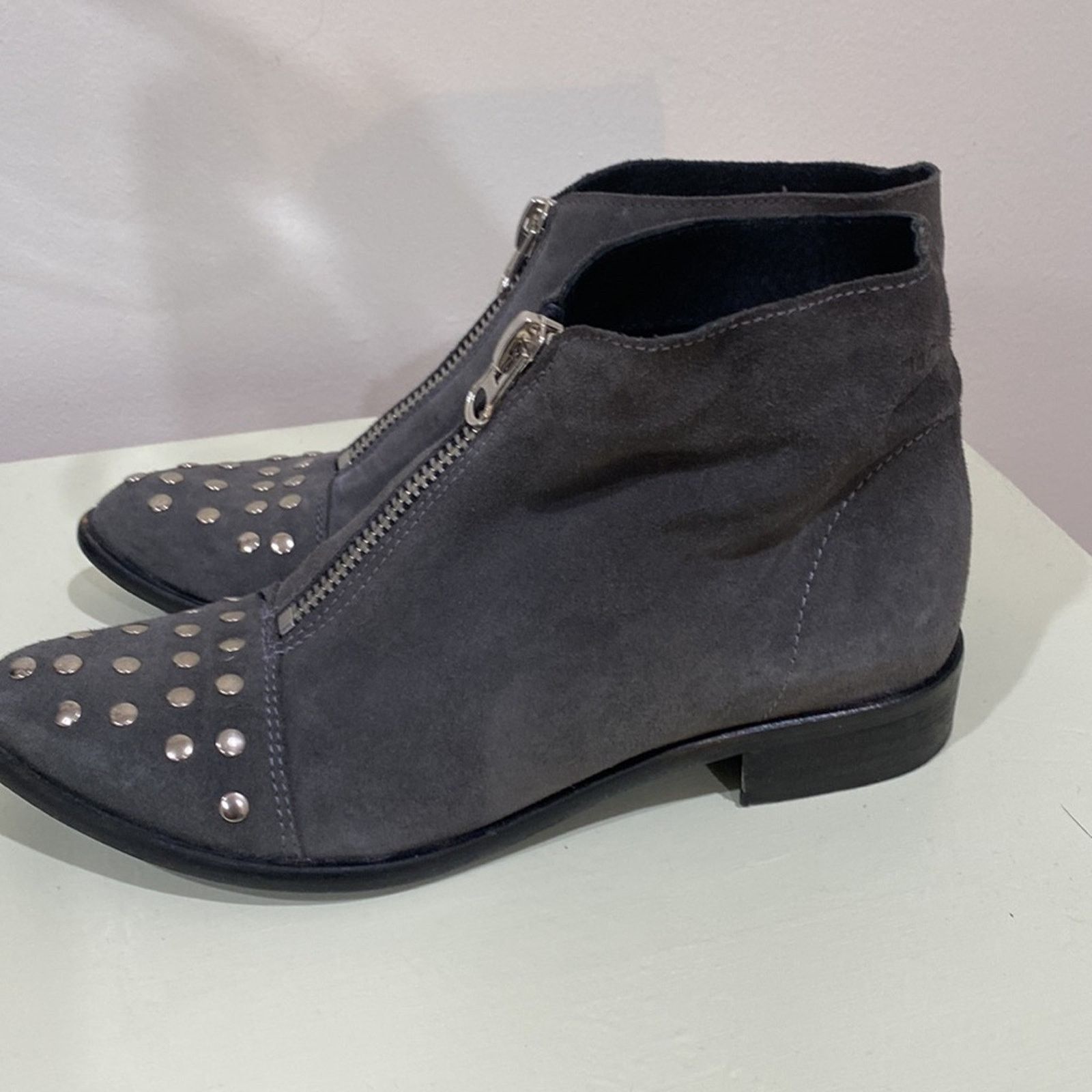 Other Musse & Cloud Gray Suede Ankle Boots Size 39 Made in Spain Size US 9 / IT 39 - 3 Thumbnail