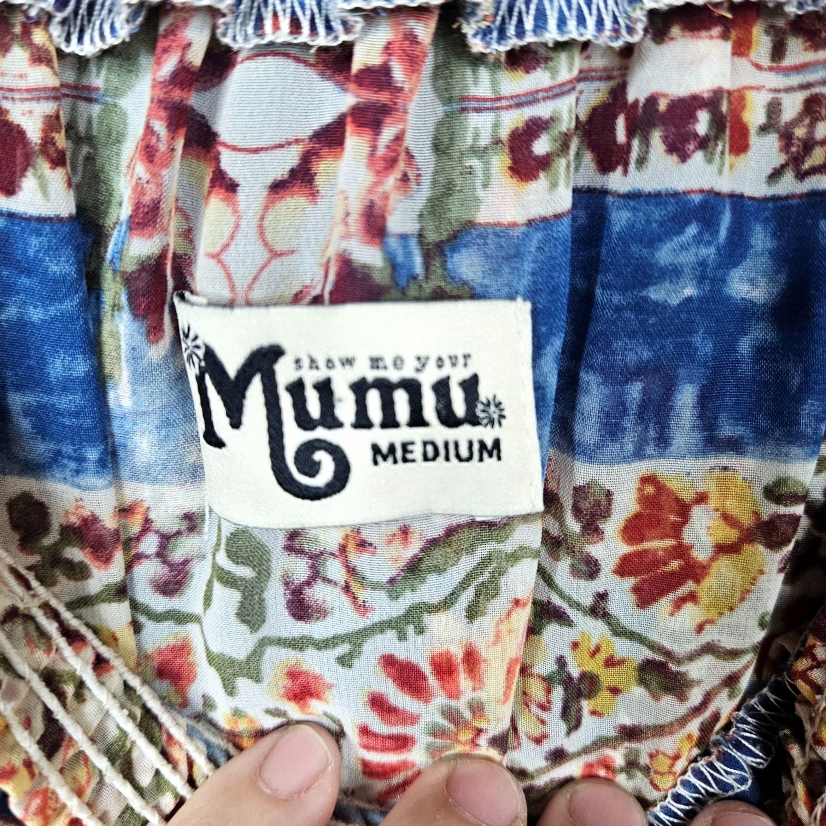Show Me Your MuMu Show Me Your MuMu Off-The-Shoulder Floral Print Jumpsuit Women's M Multicolor Short Sleeve Wide-Leg Pockets Size 32" / US 10 / IT 46 - 4 Thumbnail