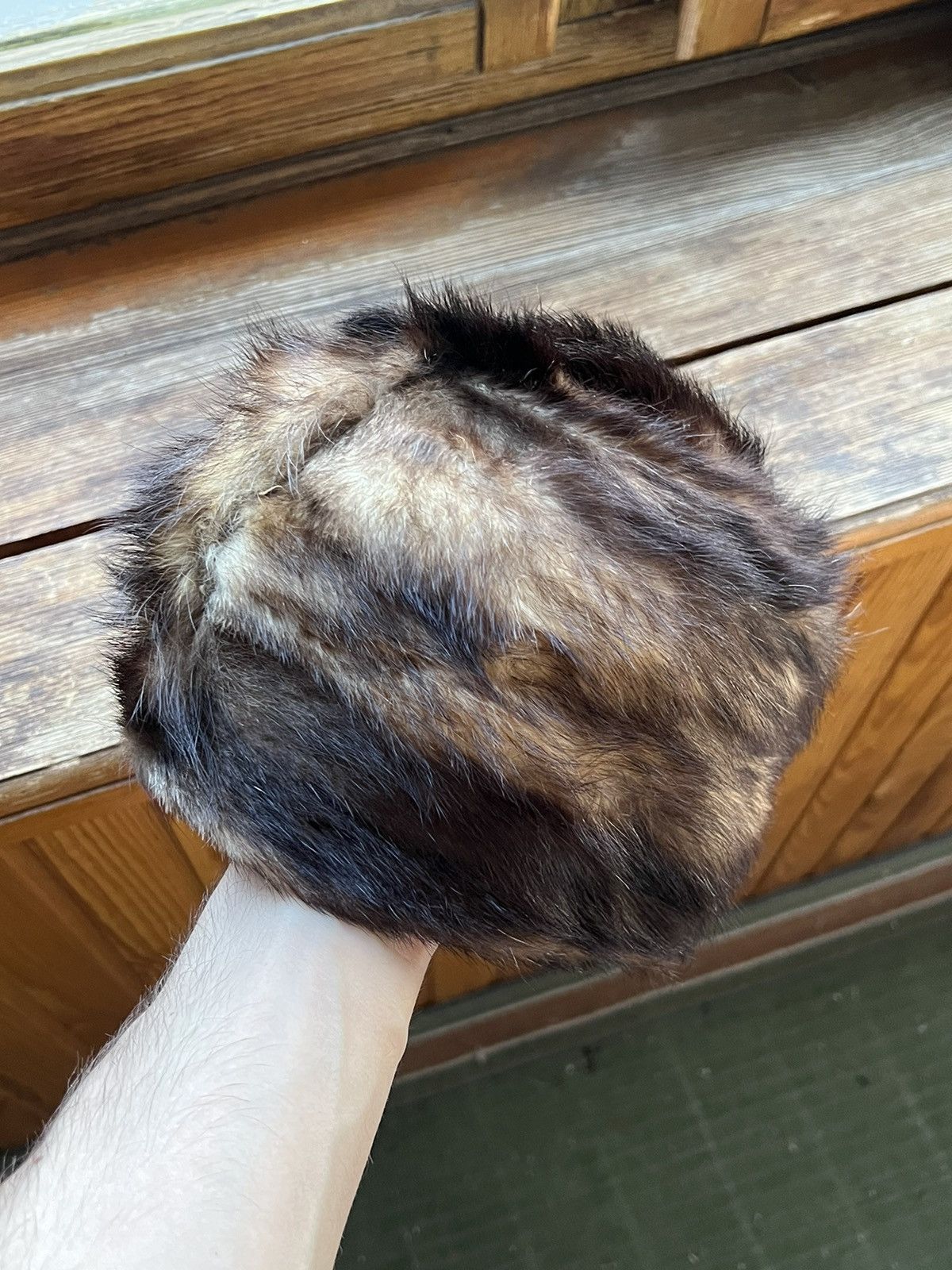 Vintage Leather Ushanka Trapper Hat Furry Mohair Fuzzy Fur Hat Y2K Size ONE SIZE - 1 Thumbnail